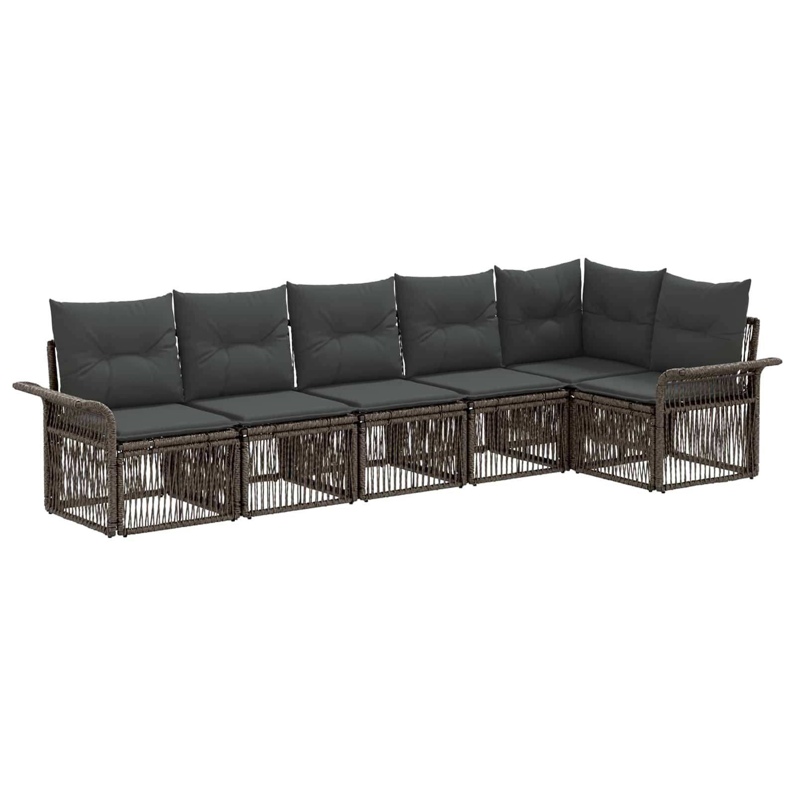 vidaXL Gartensofa-set 6 pcs Grau Poly-Rattan