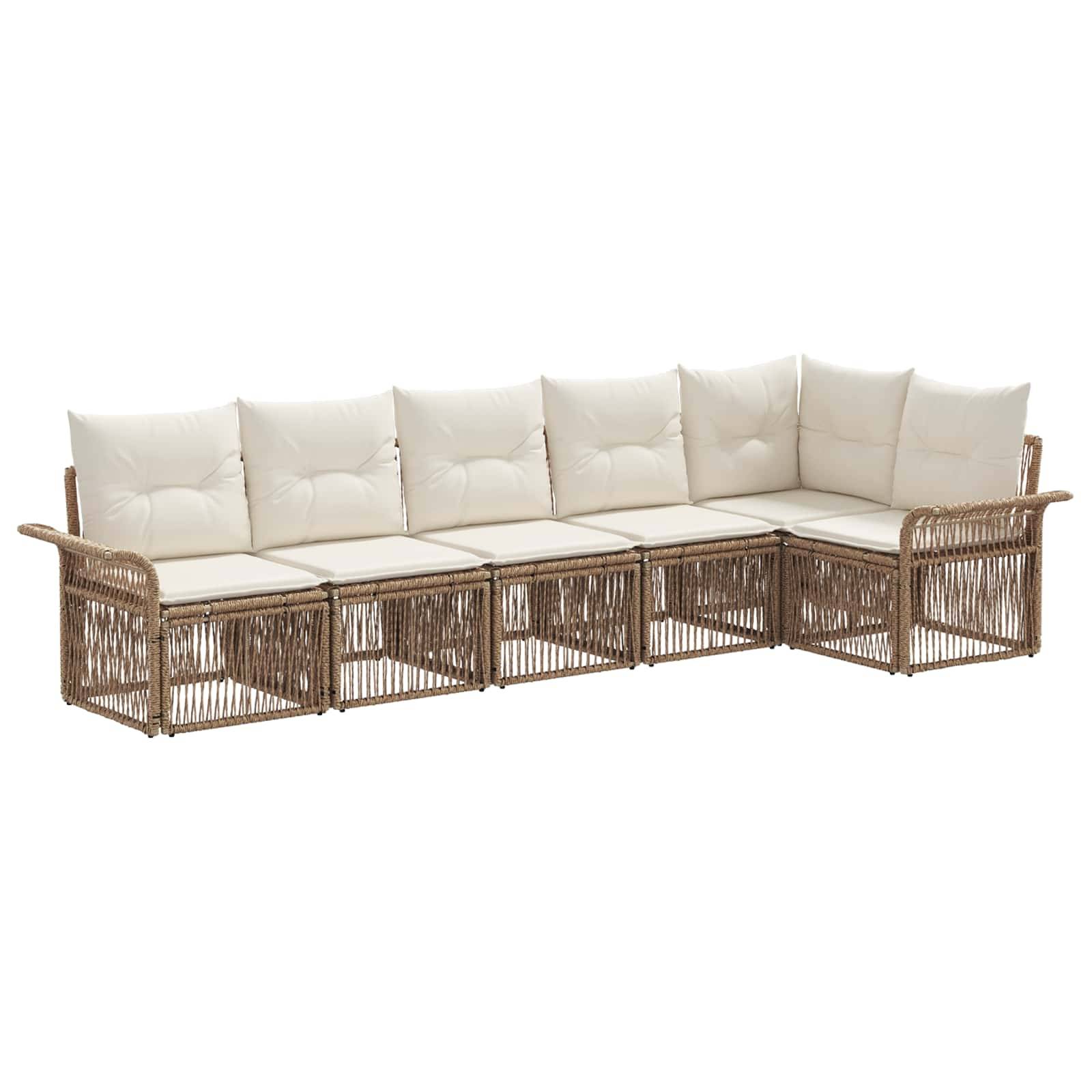 vidaXL Gartensofa-set 6 pcs Beige Poly-Rattan
