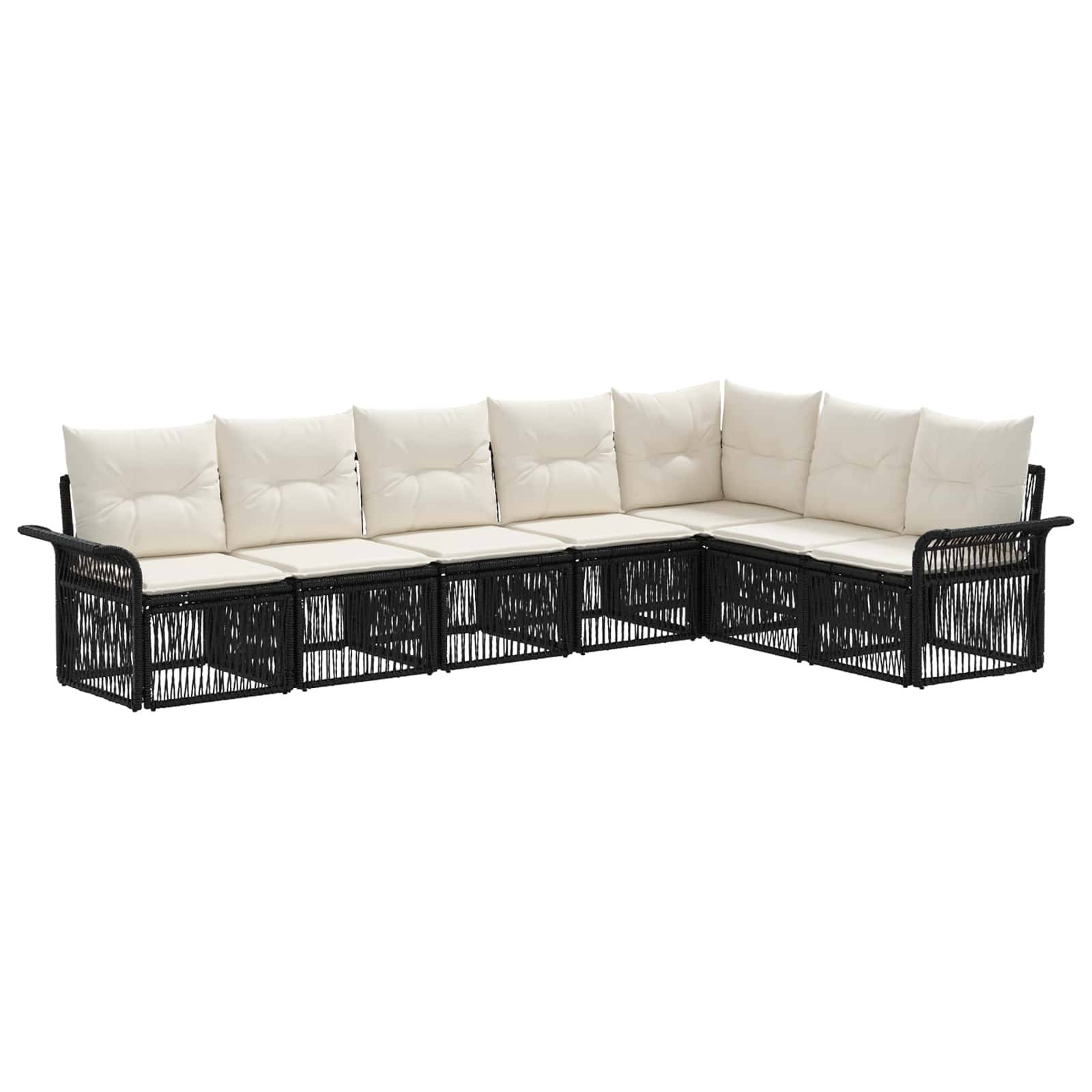 vidaXL Gartensofa-set 7 pcs Schwarz Poly-Rattan