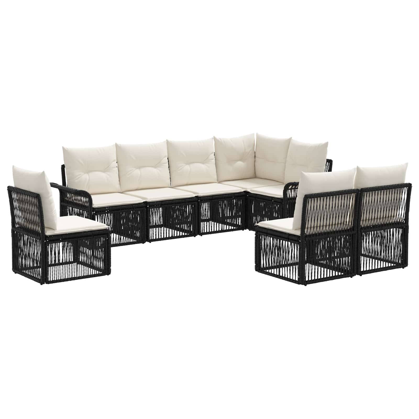 vidaXL Gartensofa-set 8 pcs Schwarz Poly-Rattan