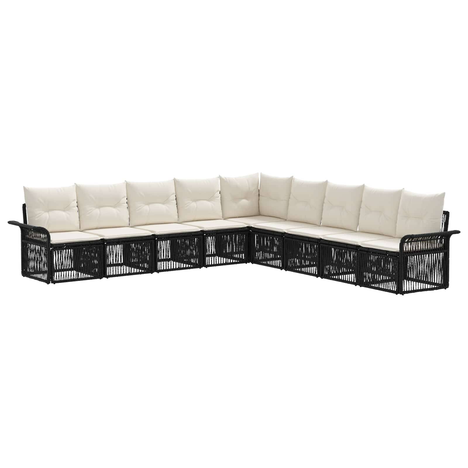 vidaXL Gartensofa-set 9 pcs Schwarz Poly-Rattan
