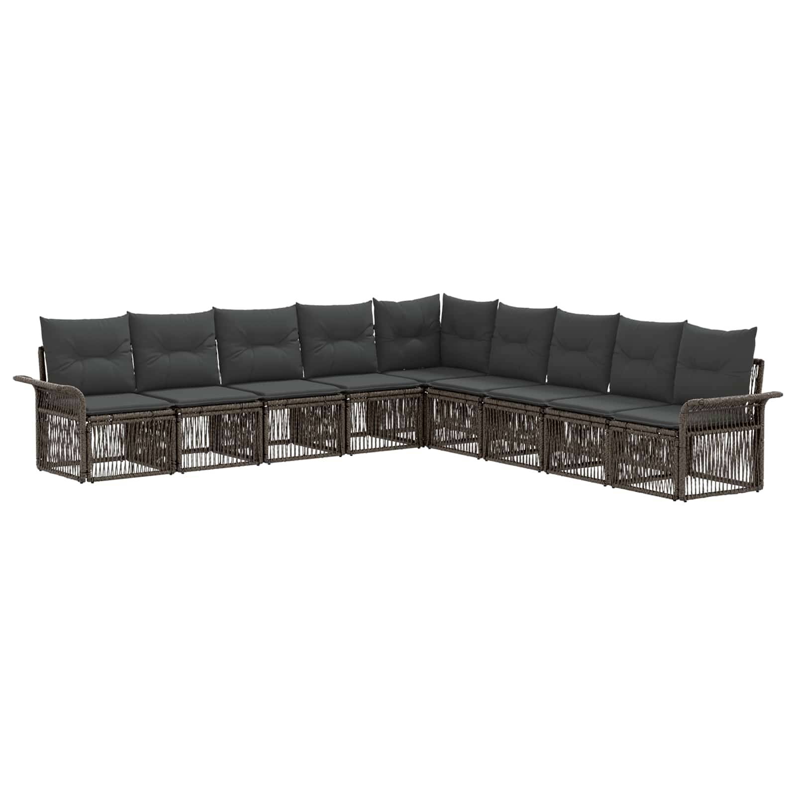 vidaXL Gartensofa-set 9 pcs Grau Poly-Rattan