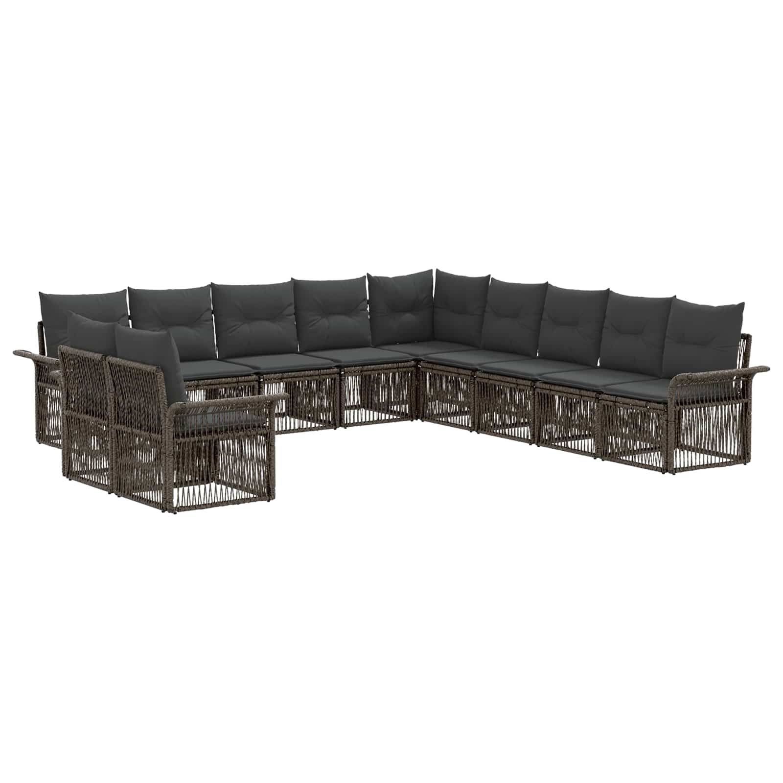 vidaXL Gartensofa-set 11 pcs Grau Poly-Rattan