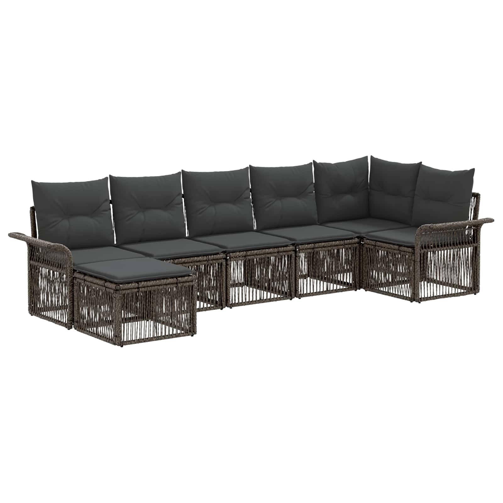 vidaXL Gartensofa-set 7 pcs Grau Poly-Rattan