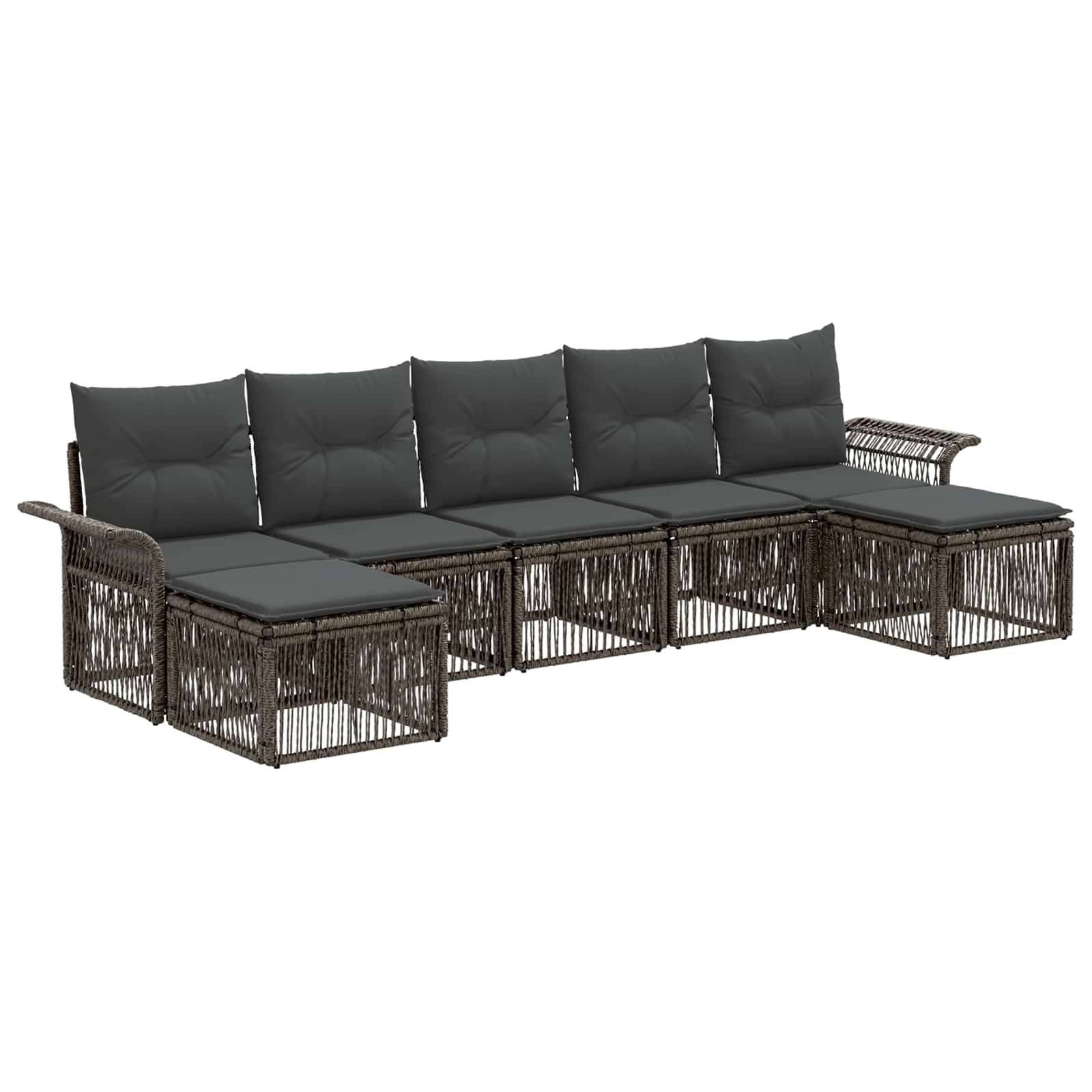 vidaXL Gartensofa-set 7 pcs Grau Poly-Rattan