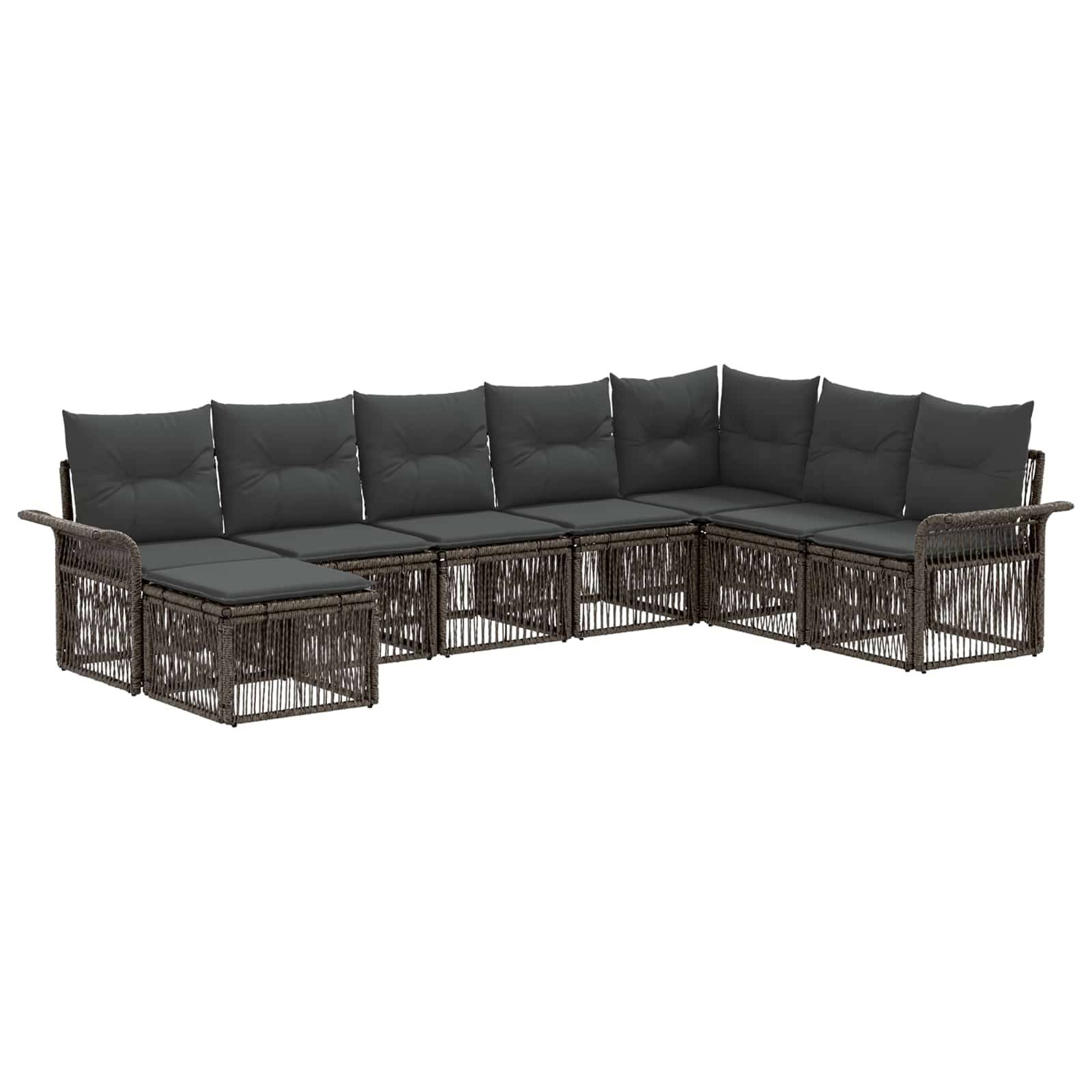 vidaXL Gartensofa-set 8 pcs Grau Poly-Rattan