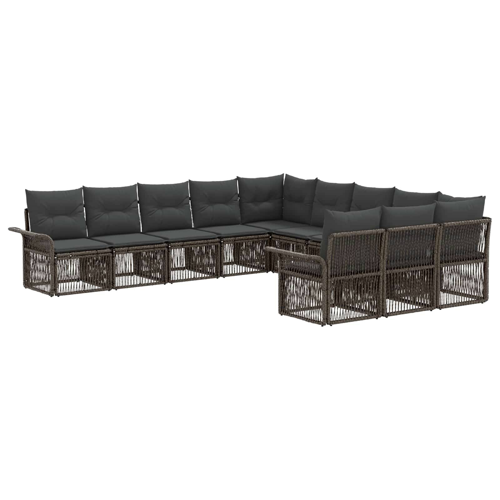 vidaXL Gartensofa-set 11 pcs Grau Poly-Rattan