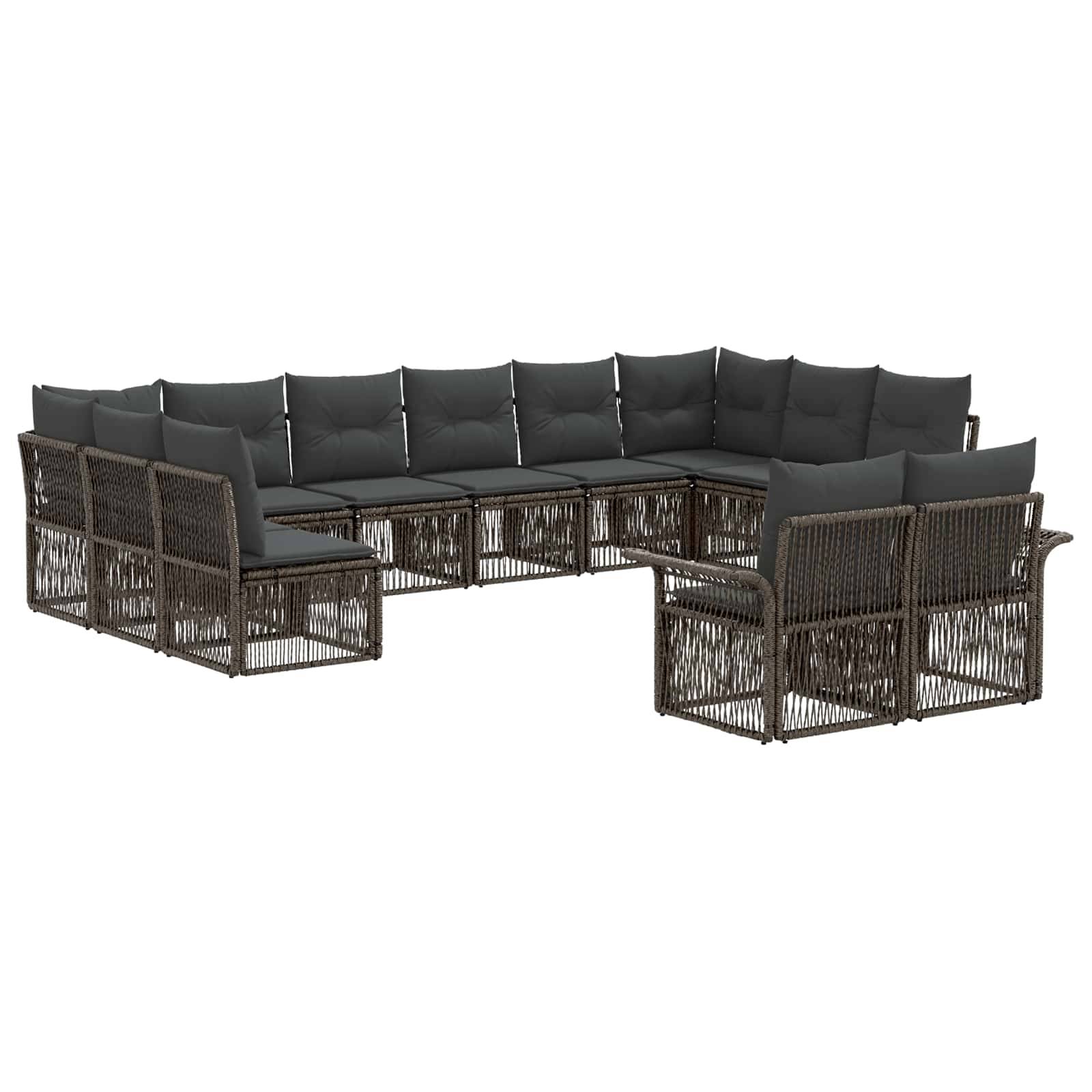 vidaXL Gartensofa-set 12 pcs Grau Poly-Rattan