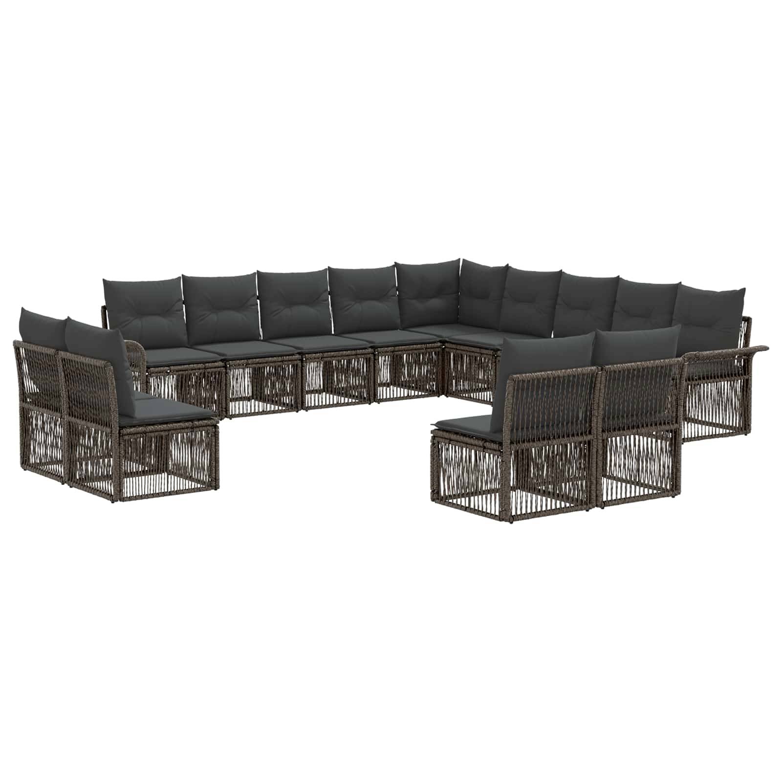 vidaXL Gartensofa-set 13 pcs Grau Poly-Rattan