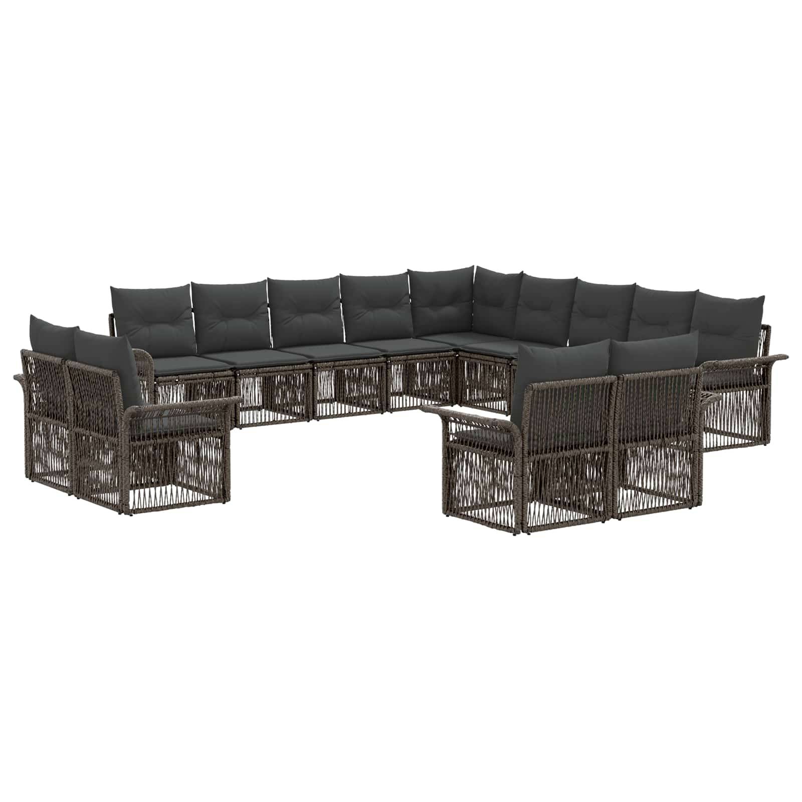 vidaXL Gartensofa-set 13 pcs Grau und Dunkelgrau Poly-Rattan