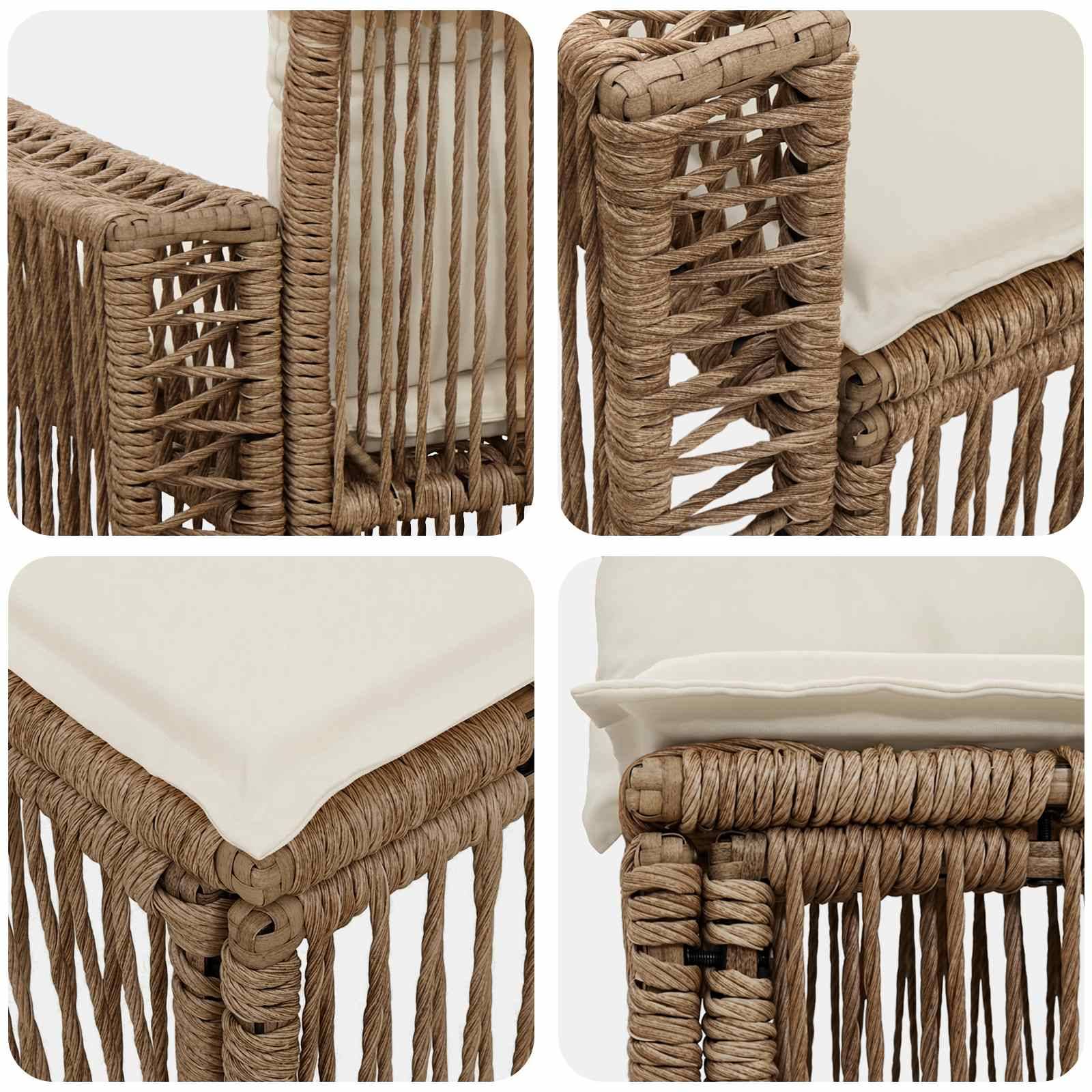 vidaXL Gartensofa-set 6 pcs Beige und Cremeweiß Poly-Rattan