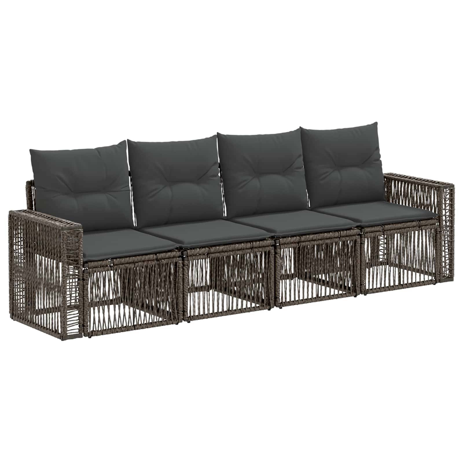vidaXL Gartensofa-set 4 pcs Grau und Dunkelgrau Poly-Rattan