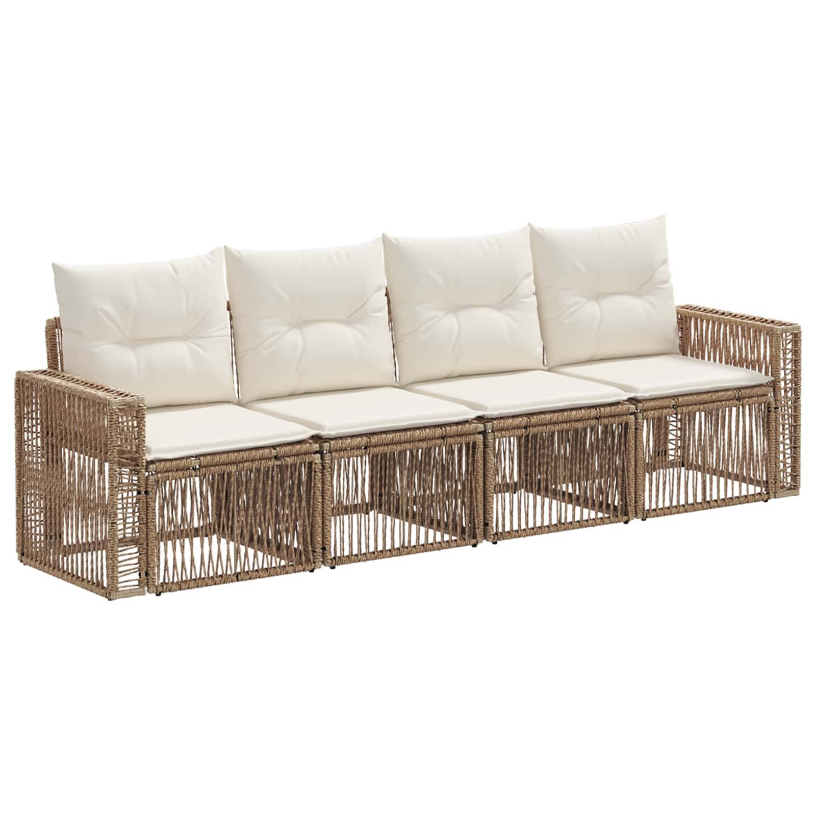 vidaXL Gartensofa-set 4 pcs Beige und Cremeweiß Poly-Rattan