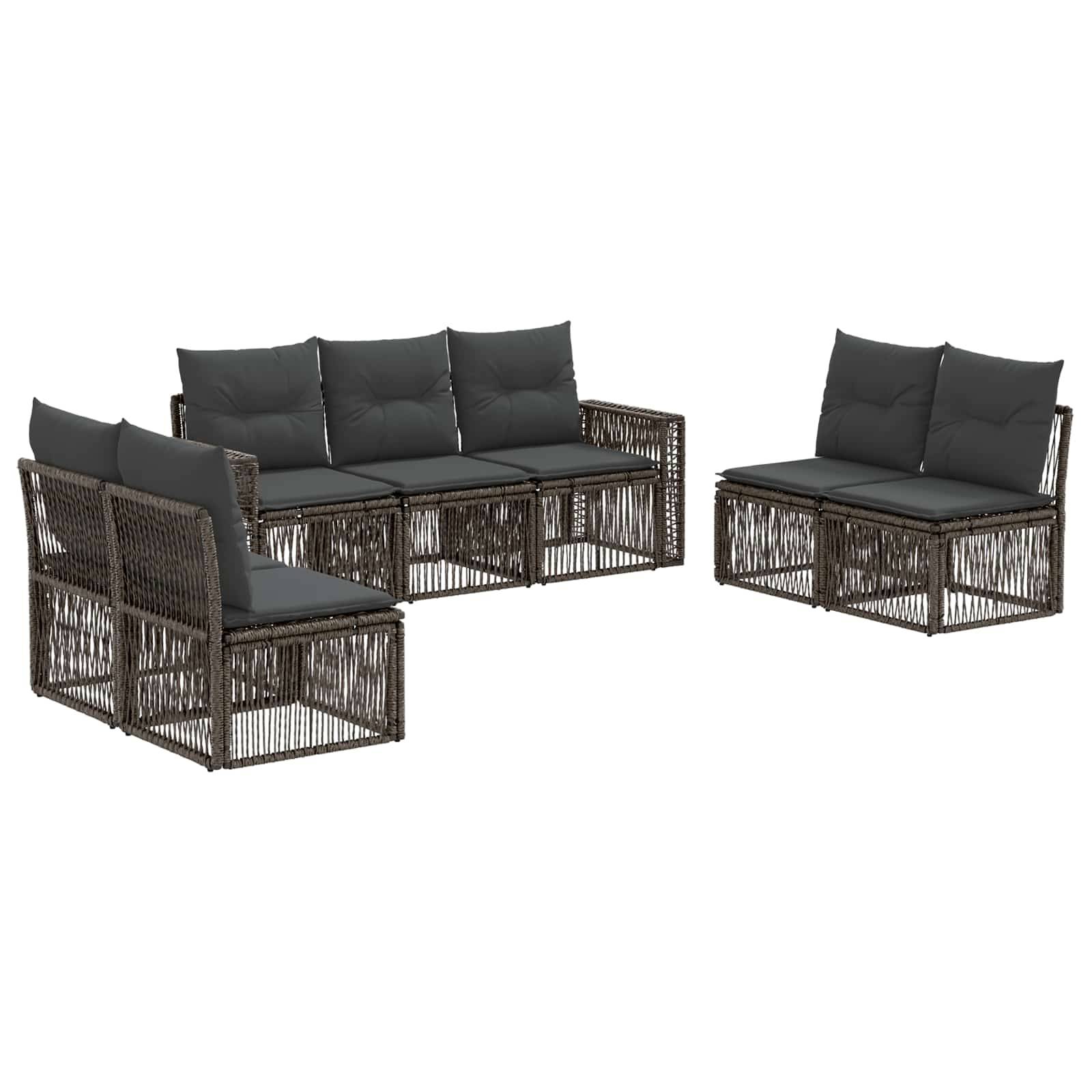 vidaXL Gartensofa-set 7 pcs Grau und Dunkelgrau Poly-Rattan