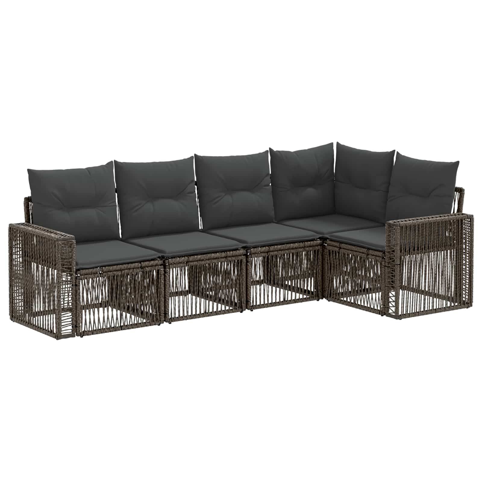 vidaXL Gartensofa-set 5 pcs Grau und Dunkelgrau Poly-Rattan