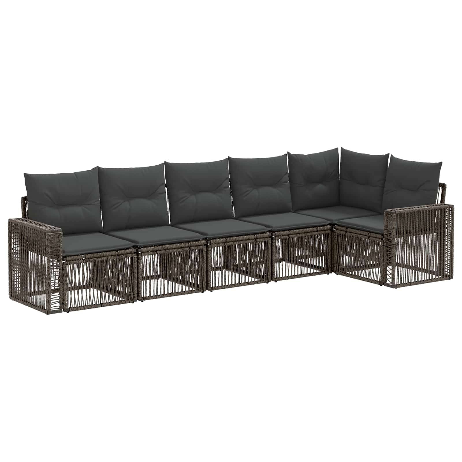 vidaXL Gartensofa-set 6 pcs Grau und Dunkelgrau Poly-Rattan