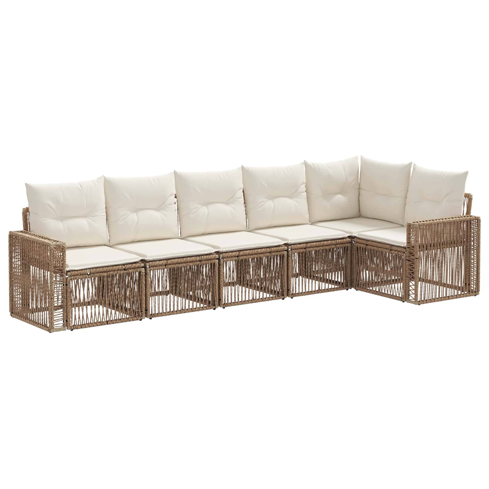 vidaXL Gartensofa-set 6 pcs Beige und Cremeweiß Poly-Rattan