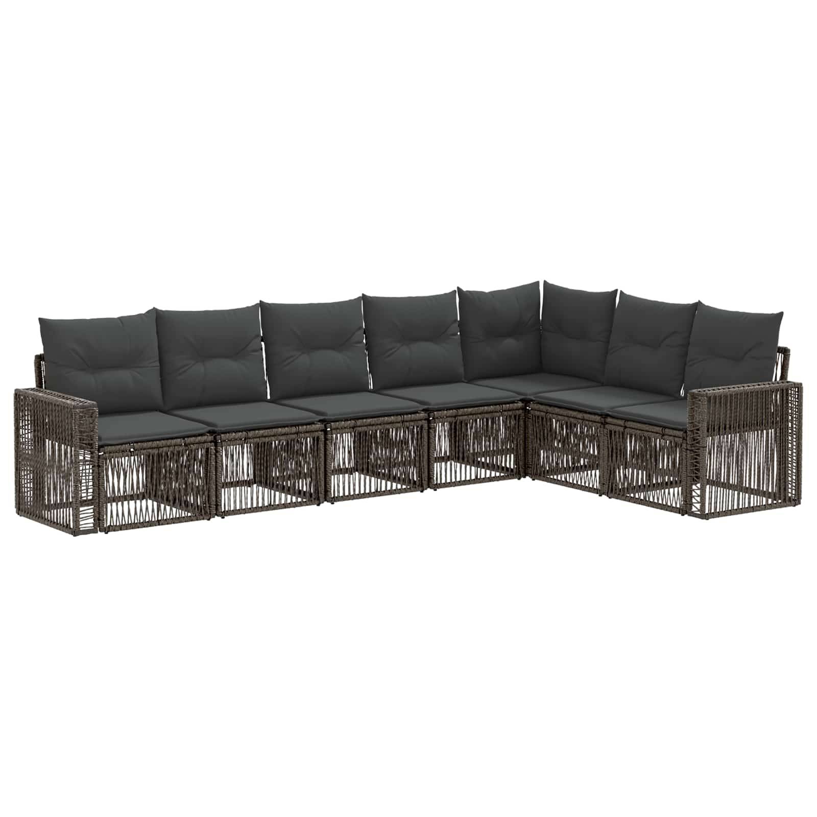 vidaXL Gartensofa-set 7 pcs Grau und Dunkelgrau Poly-Rattan