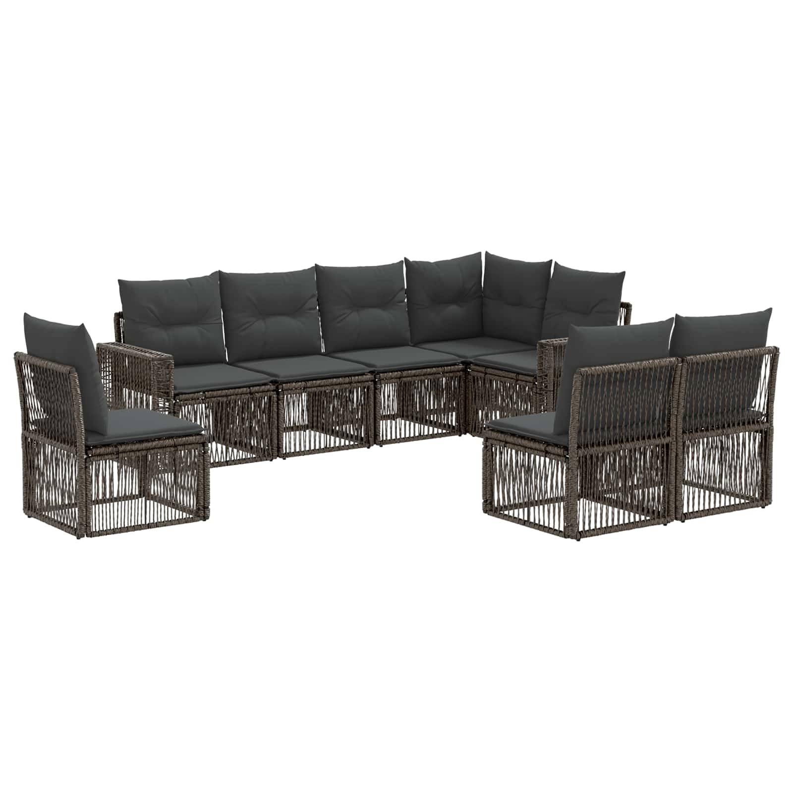 vidaXL Gartensofa-set 8 pcs Grau und Dunkelgrau Poly-Rattan