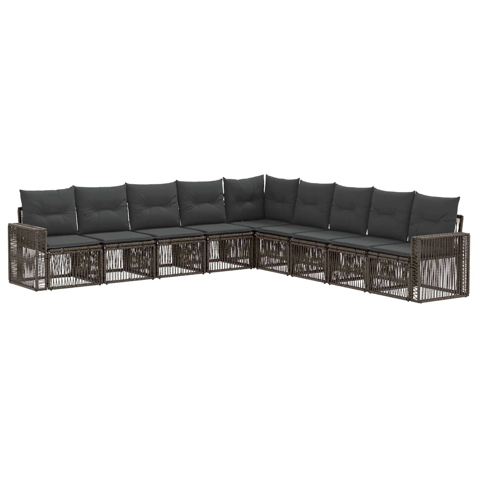 vidaXL Gartensofa-set 9 pcs Grau und Dunkelgrau Poly-Rattan