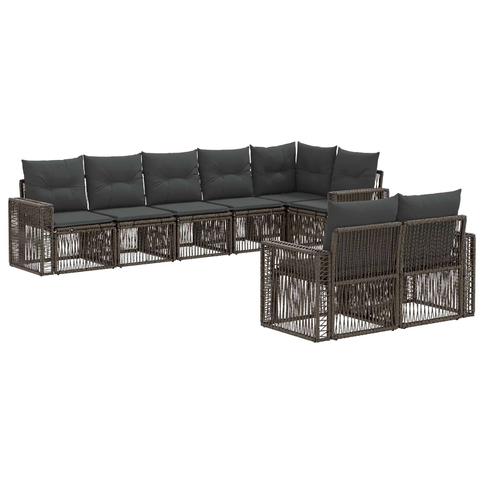 vidaXL Gartensofa-set 8 pcs Grau und Dunkelgrau Poly-Rattan