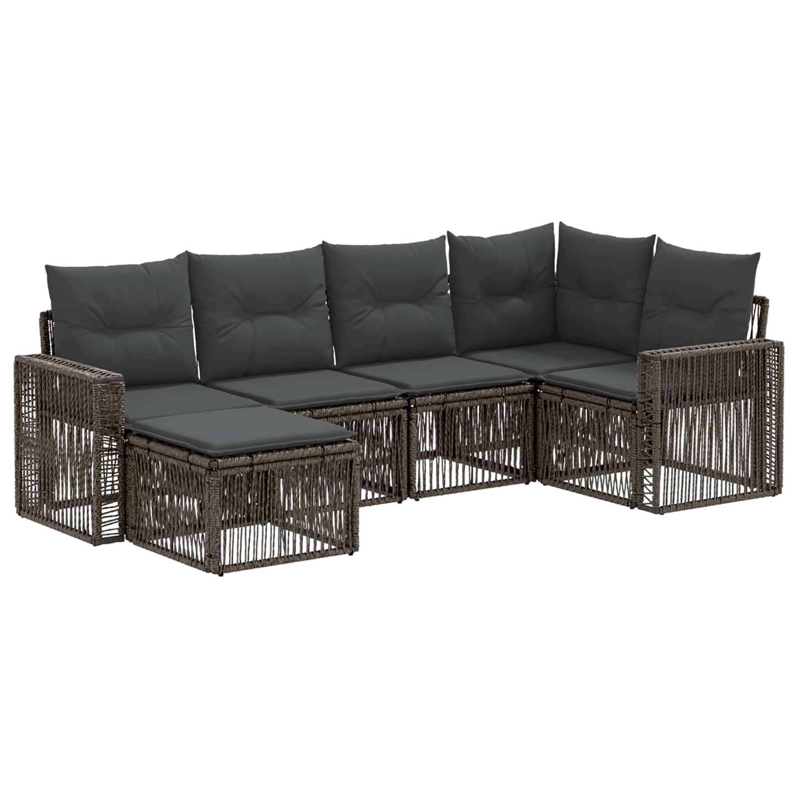 vidaXL Gartensofa-set 6 pcs Grau und Dunkelgrau Poly-Rattan