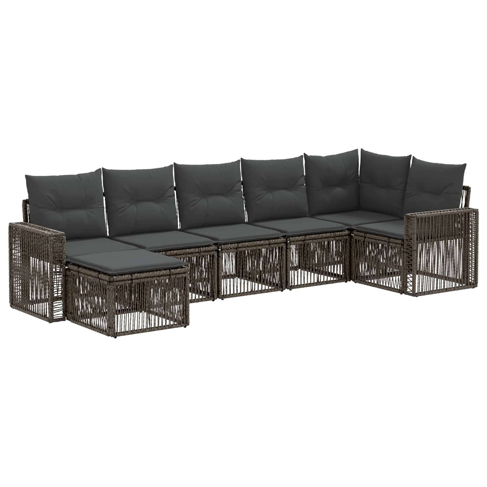 vidaXL Gartensofa-set 7 pcs Grau und Dunkelgrau Poly-Rattan