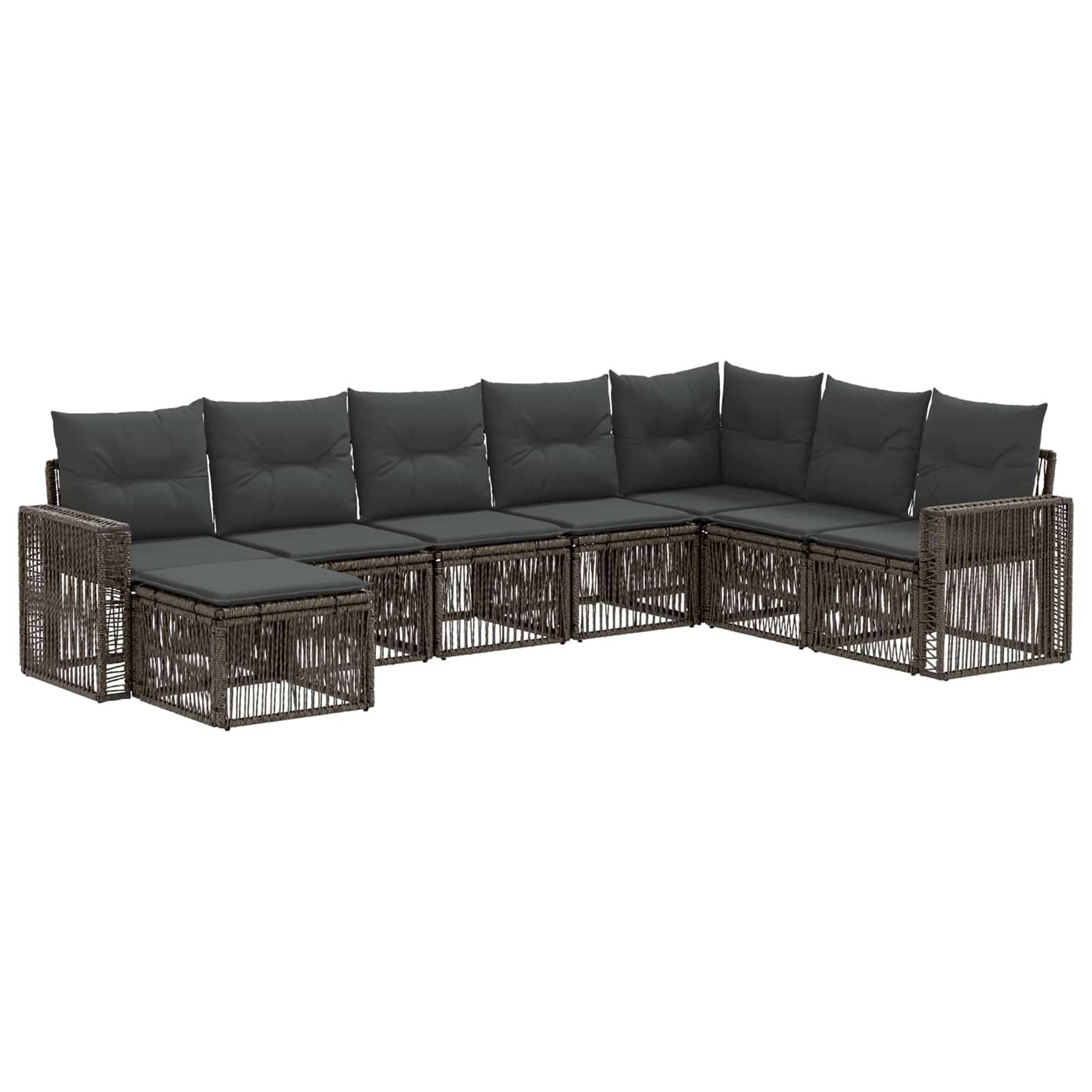 vidaXL Gartensofa-set 8 pcs Grau und Dunkelgrau Poly-Rattan
