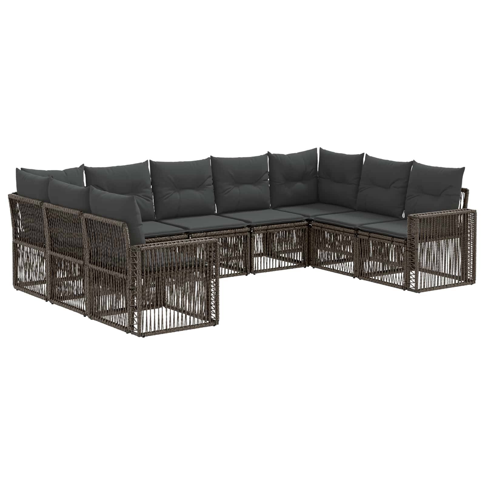vidaXL Gartensofa-set 9 pcs Grau und Dunkelgrau Poly-Rattan