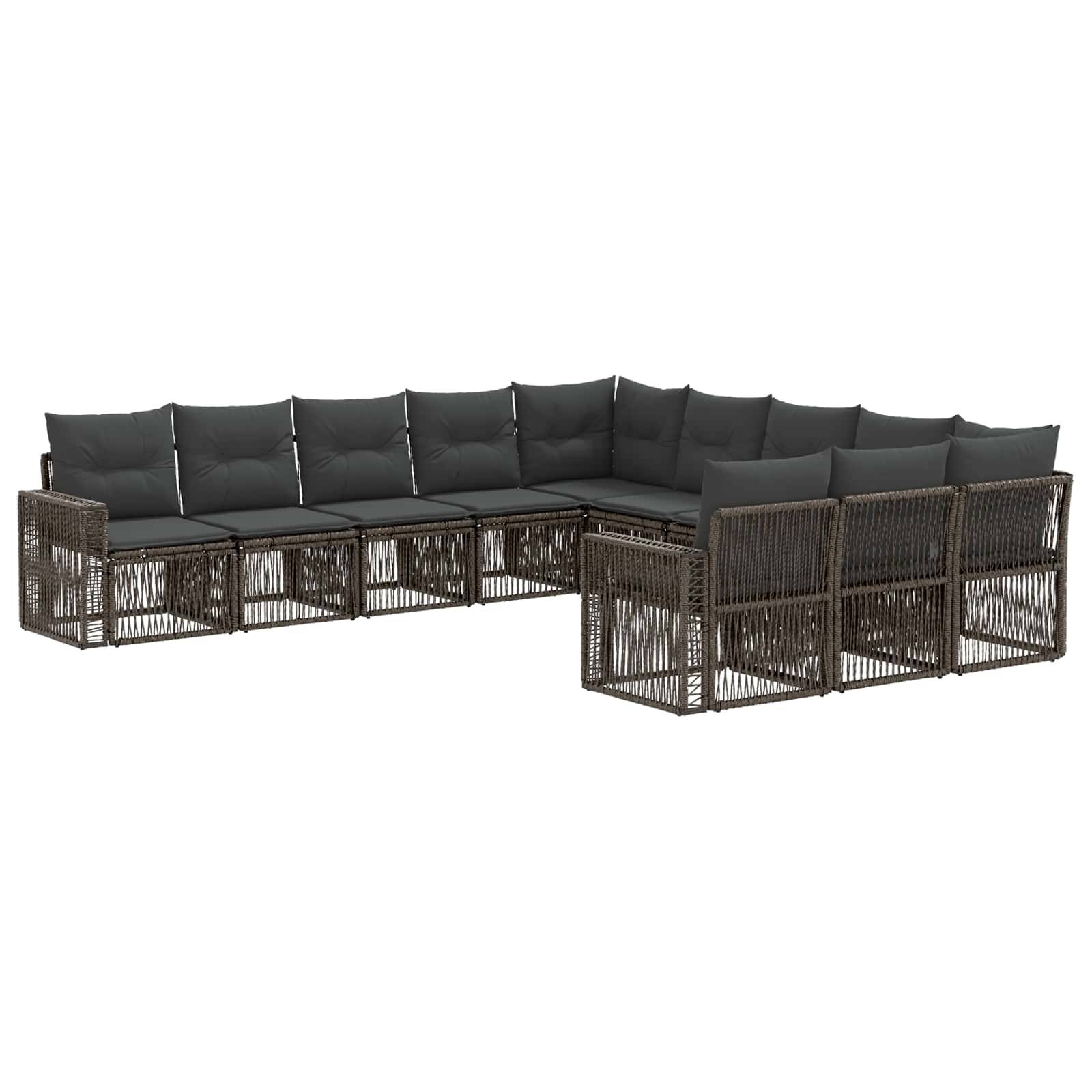 vidaXL Gartensofa-set 11 pcs Grau und Dunkelgrau Poly-Rattan