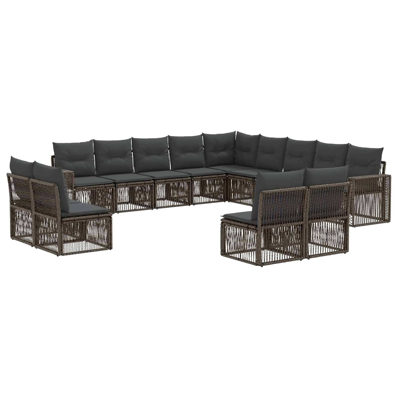 vidaXL Gartensofa-set 13 pcs Grau und Dunkelgrau Poly-Rattan