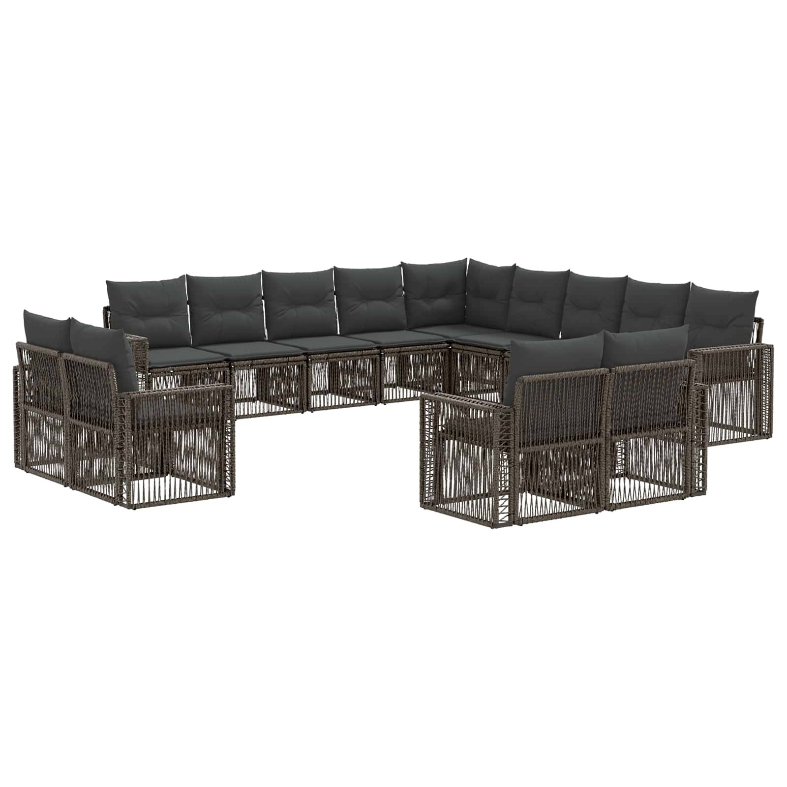 vidaXL Gartensofa-set 13 pcs Grau und Dunkelgrau Poly-Rattan