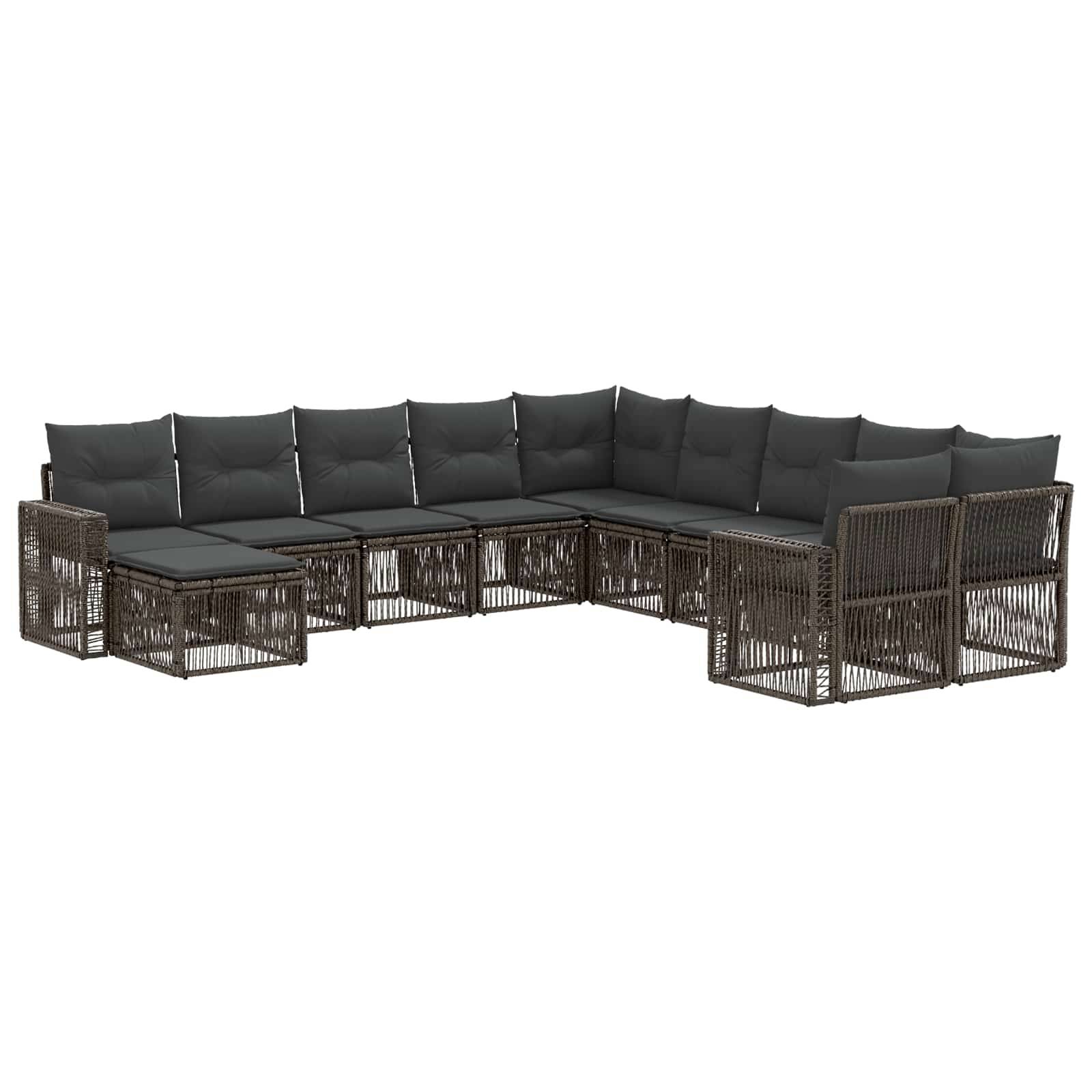 vidaXL Gartensofa-set 11 pcs Grau und Dunkelgrau Poly-Rattan