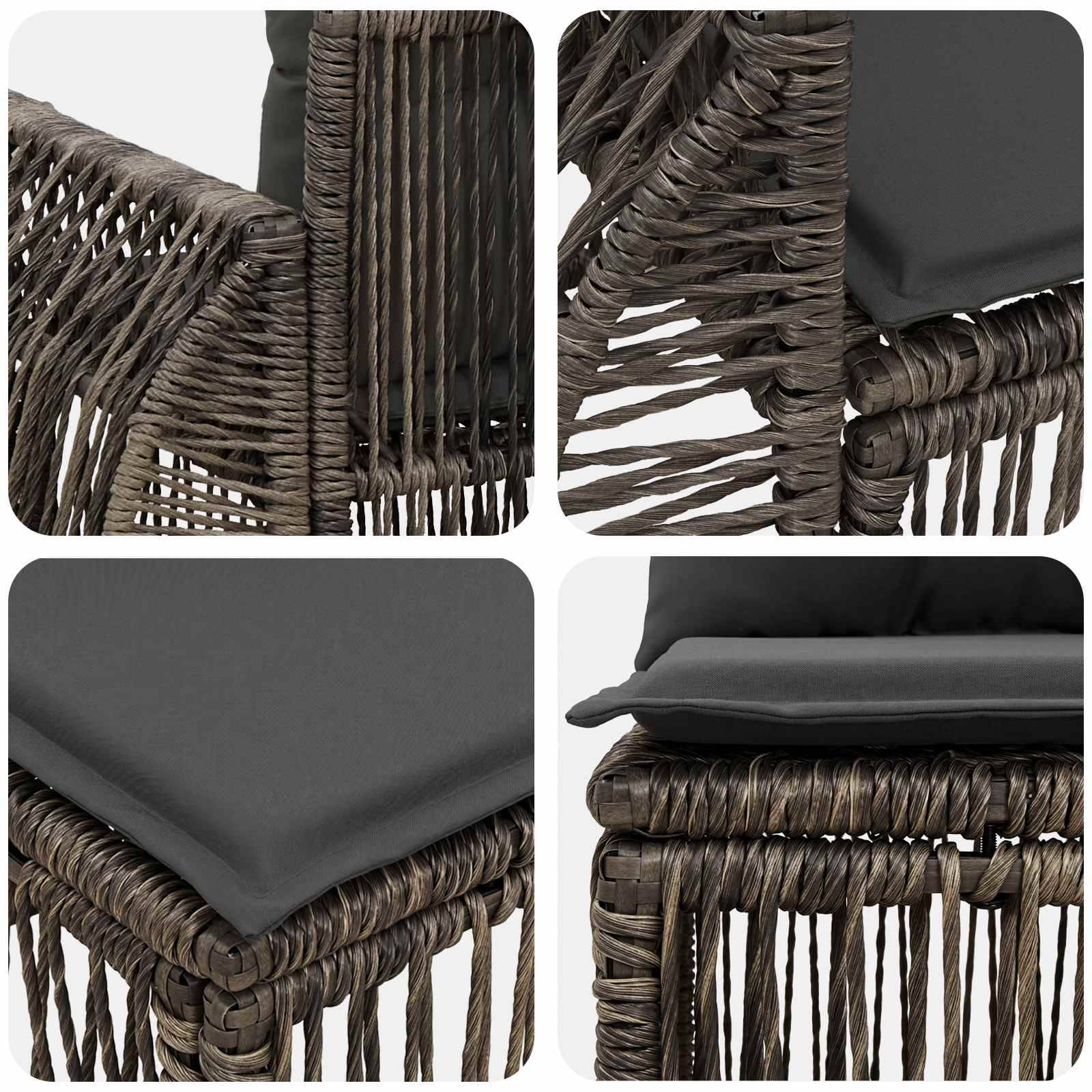 vidaXL Gartensofa-set 8 pcs Grau und Dunkelgrau Poly-Rattan