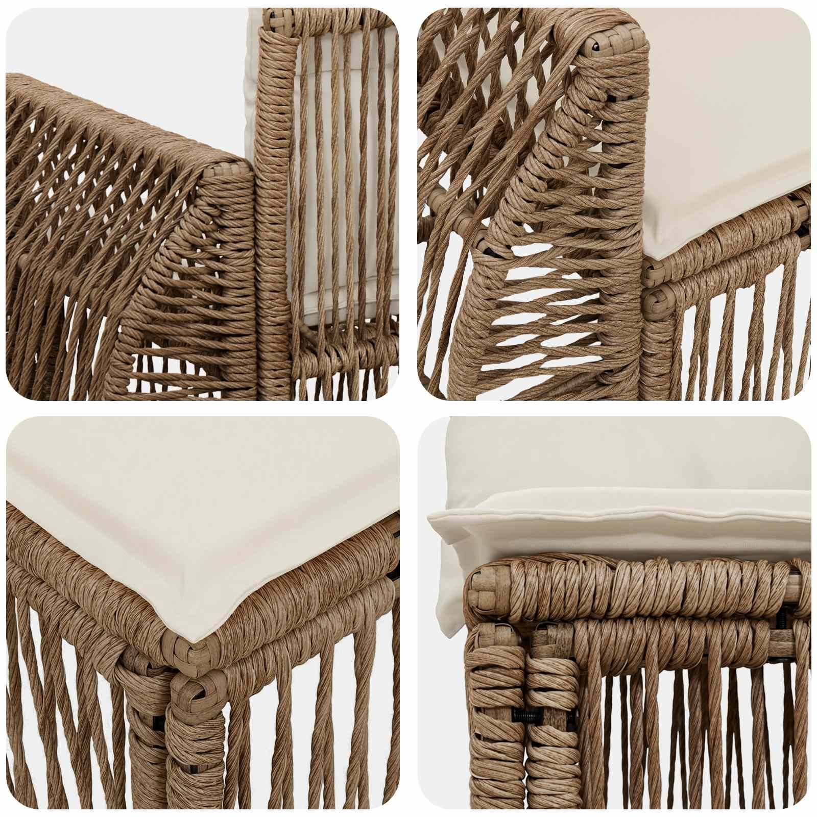 vidaXL Gartensofa-set 3 pcs Beige und Cremeweiß Poly-Rattan