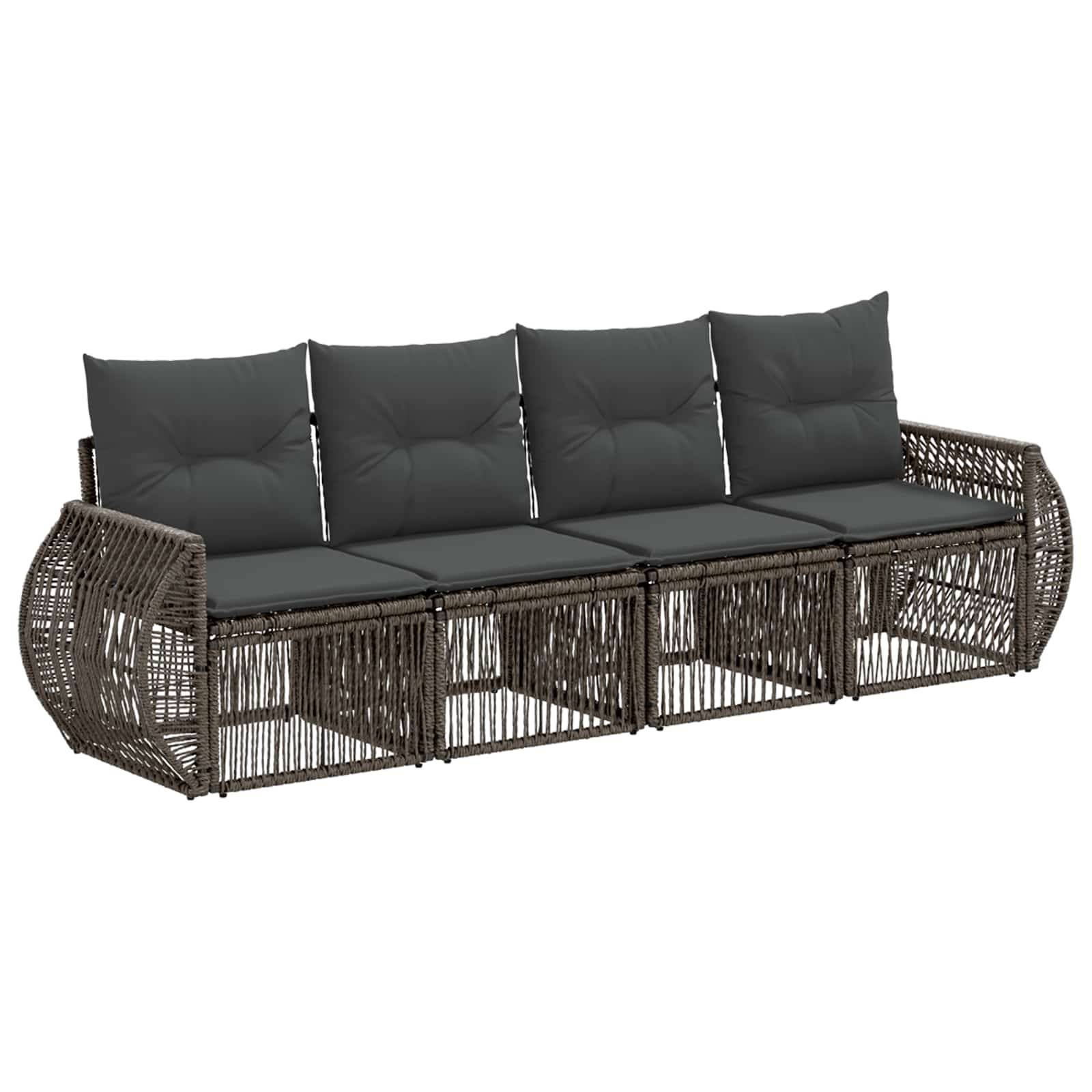 vidaXL Gartensofa-set 4 pcs Grau und Dunkelgrau Poly-Rattan