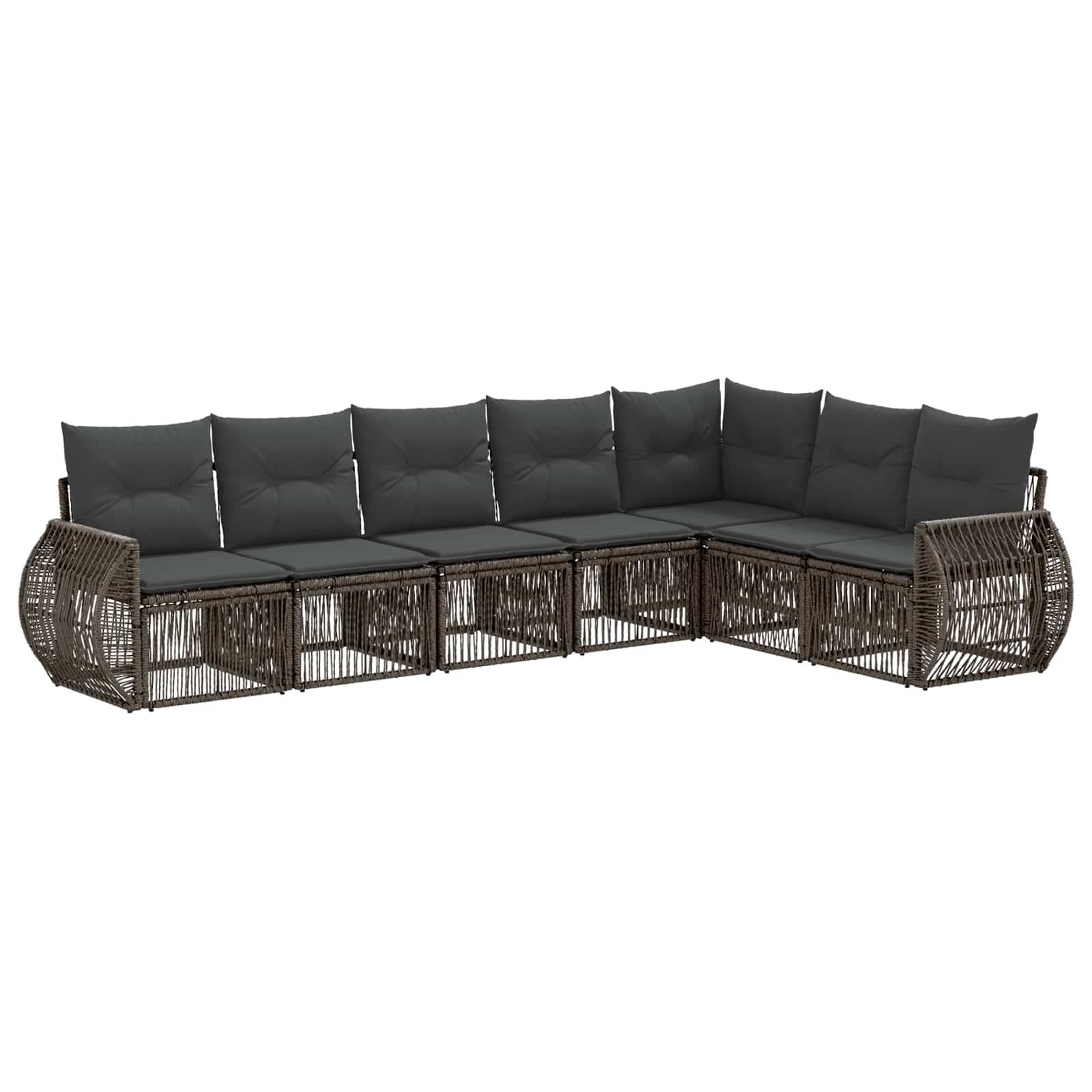 vidaXL Gartensofa-set 7 pcs Grau und Dunkelgrau Poly-Rattan