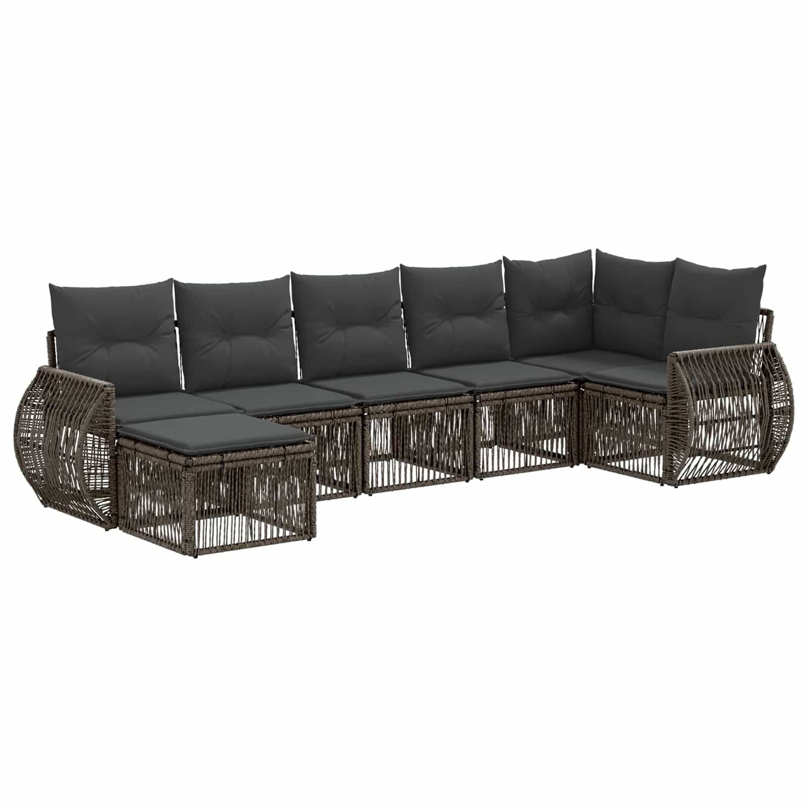 vidaXL Gartensofa-set 7 pcs Grau und Dunkelgrau Poly-Rattan