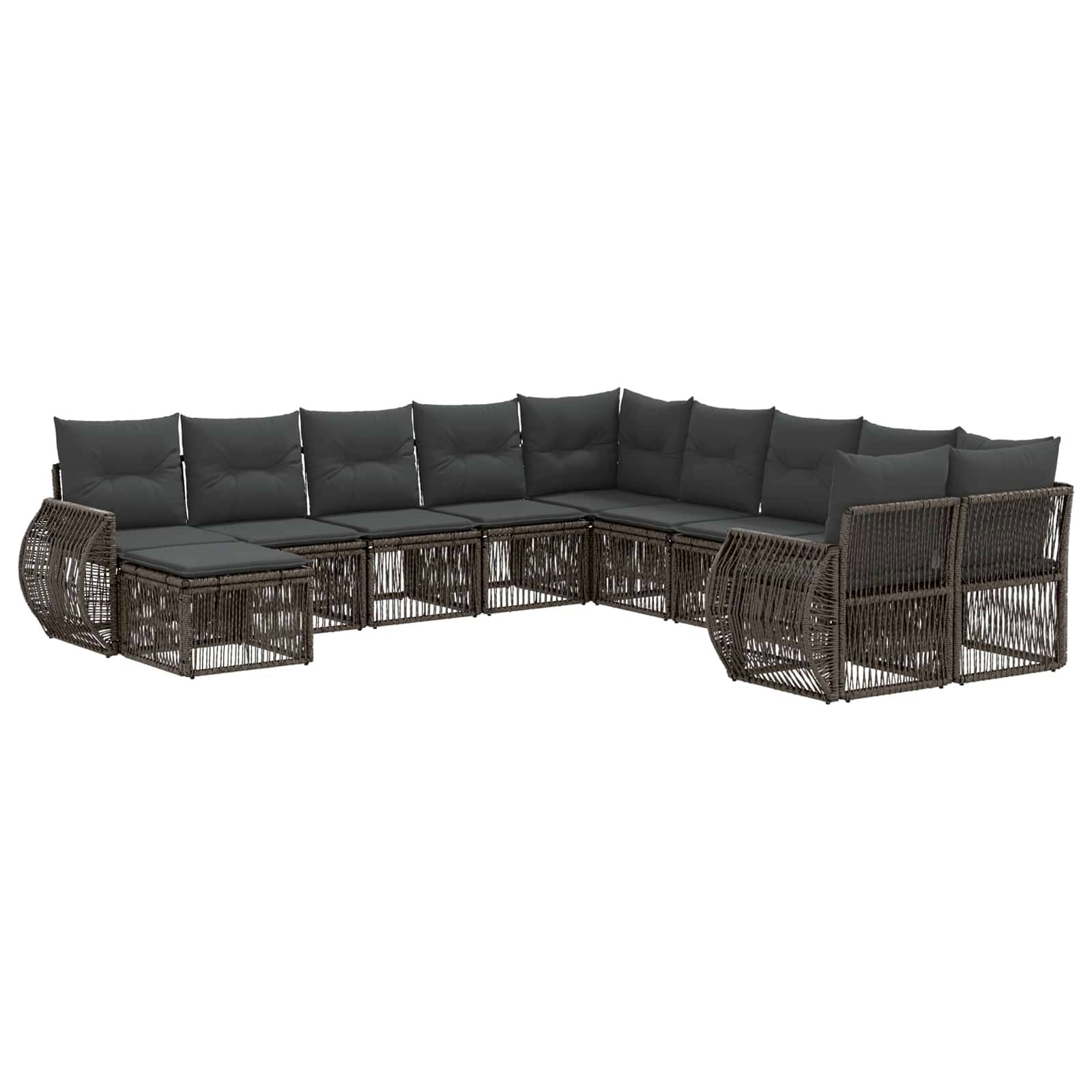 vidaXL Gartensofa-set 11 pcs Grau Poly-Rattan