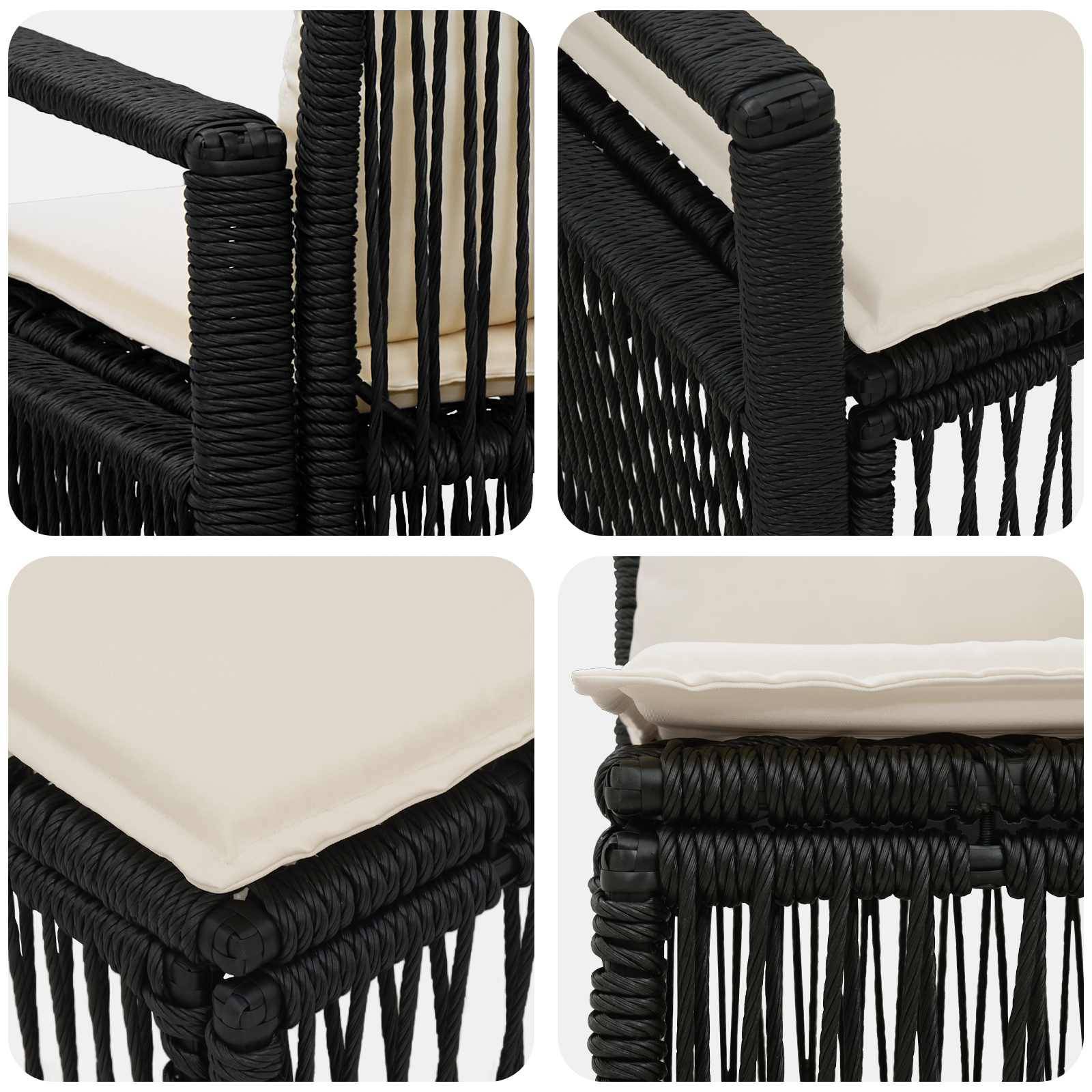 vidaXL Gartensofa-set 12 pcs Schwarz Poly-Rattan