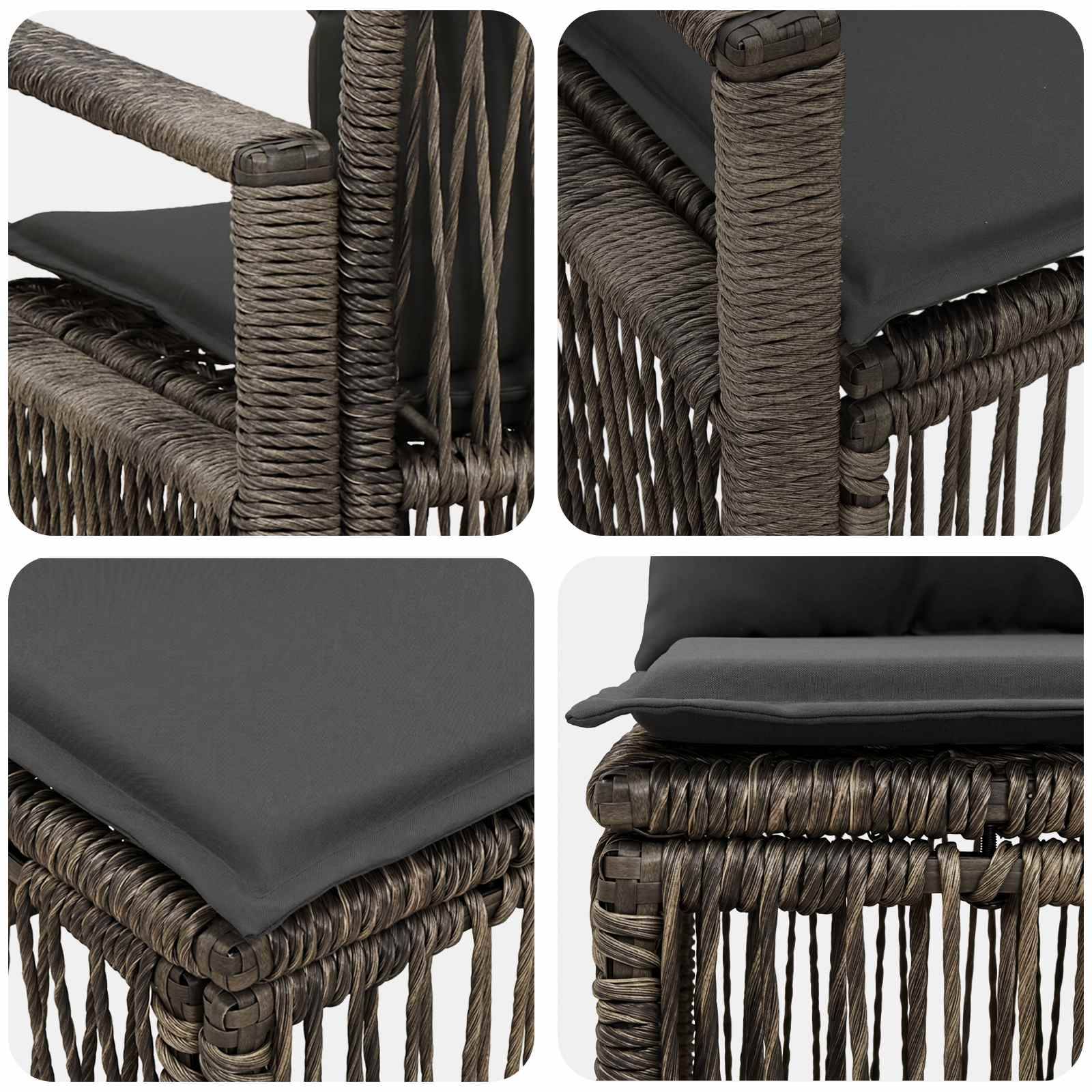 vidaXL Gartensofa-set 5 pcs Grau Poly-Rattan