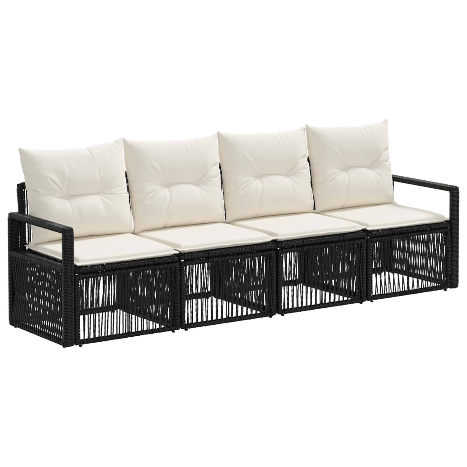 vidaXL Gartensofa-set 4 pcs Schwarz Poly-Rattan