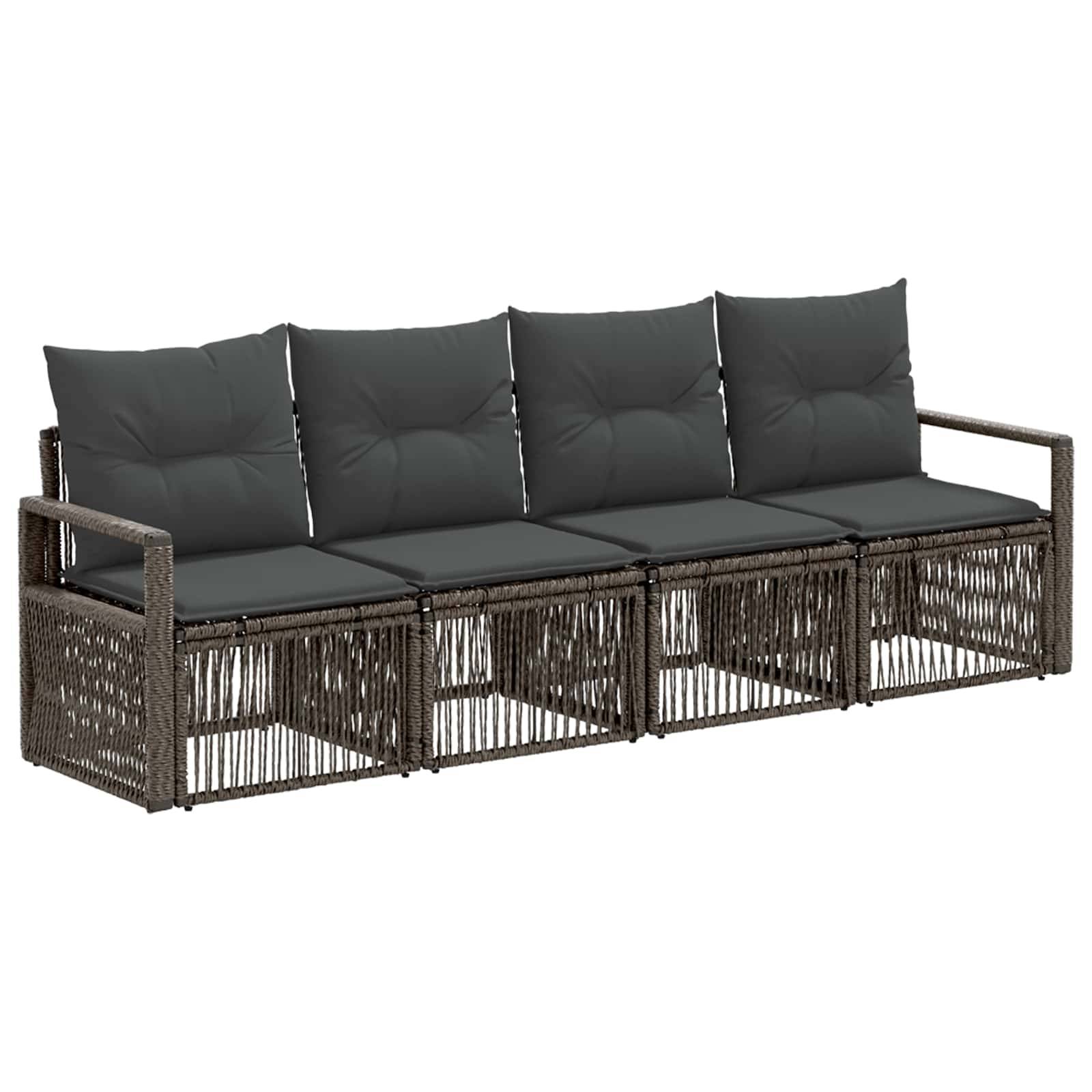 vidaXL Gartensofa-set 4 pcs Grau Poly-Rattan
