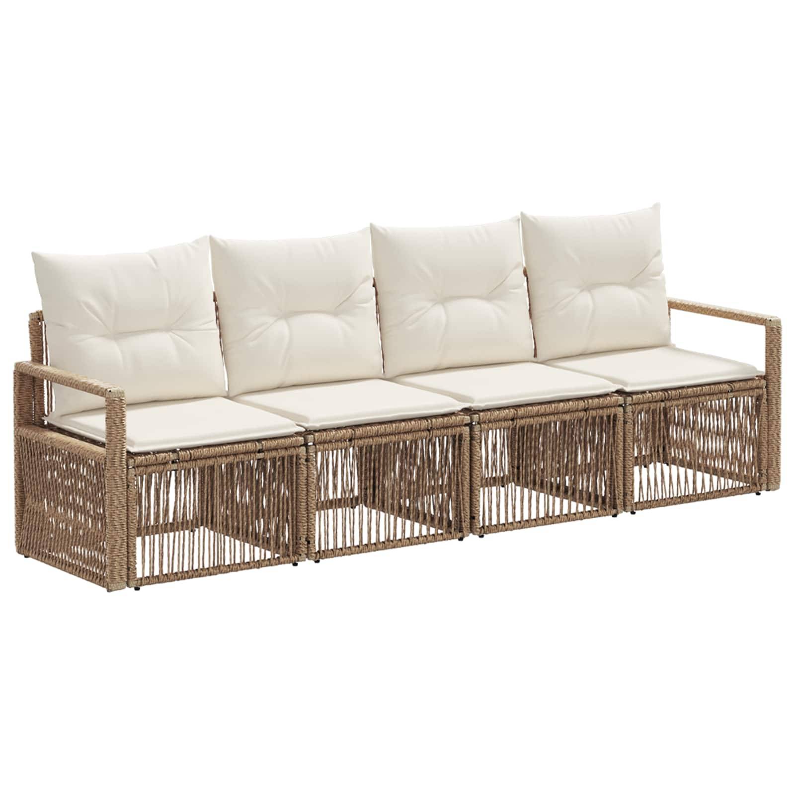 vidaXL Gartensofa-set 4 pcs Beige Poly-Rattan