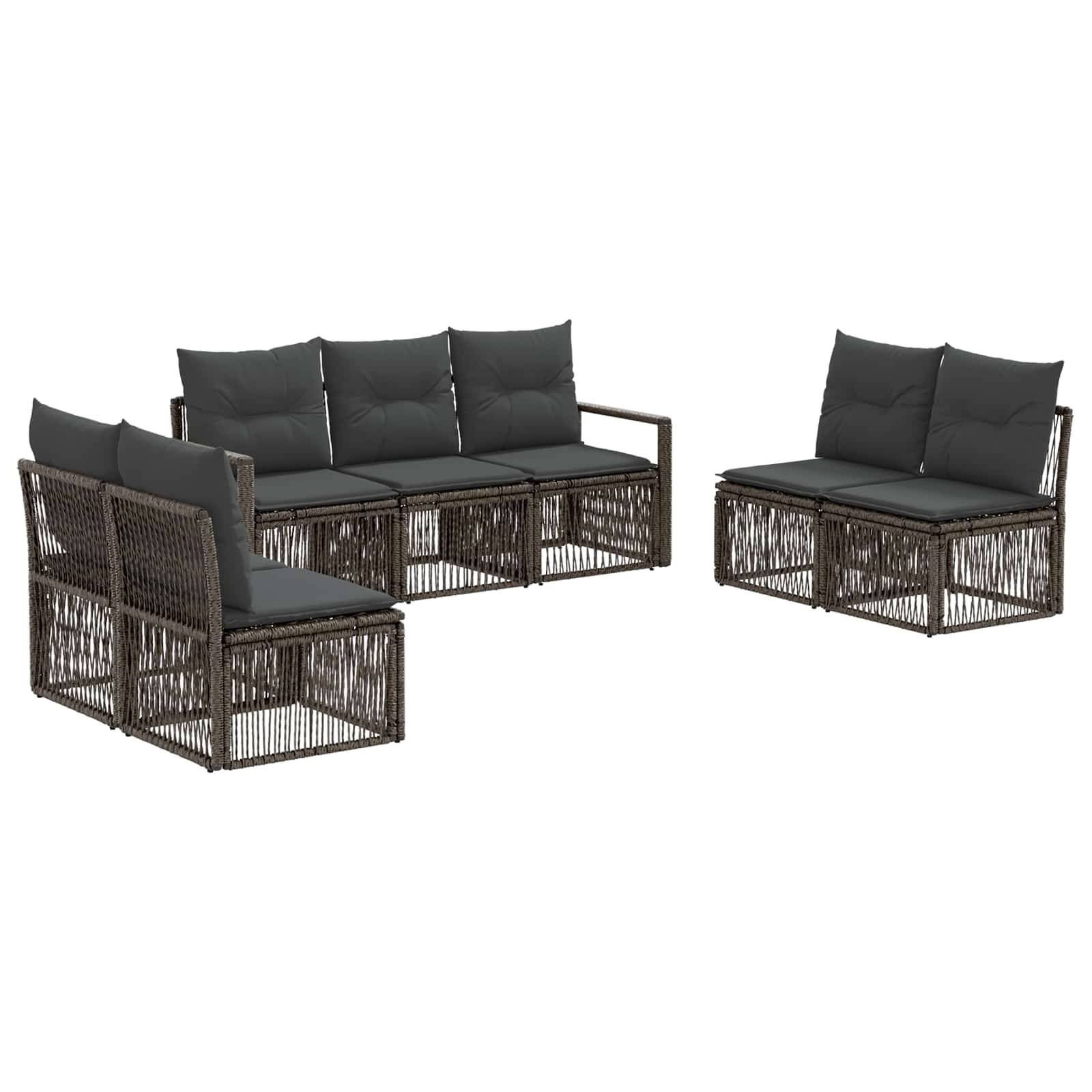 vidaXL Gartensofa-set 7 pcs Grau Poly-Rattan