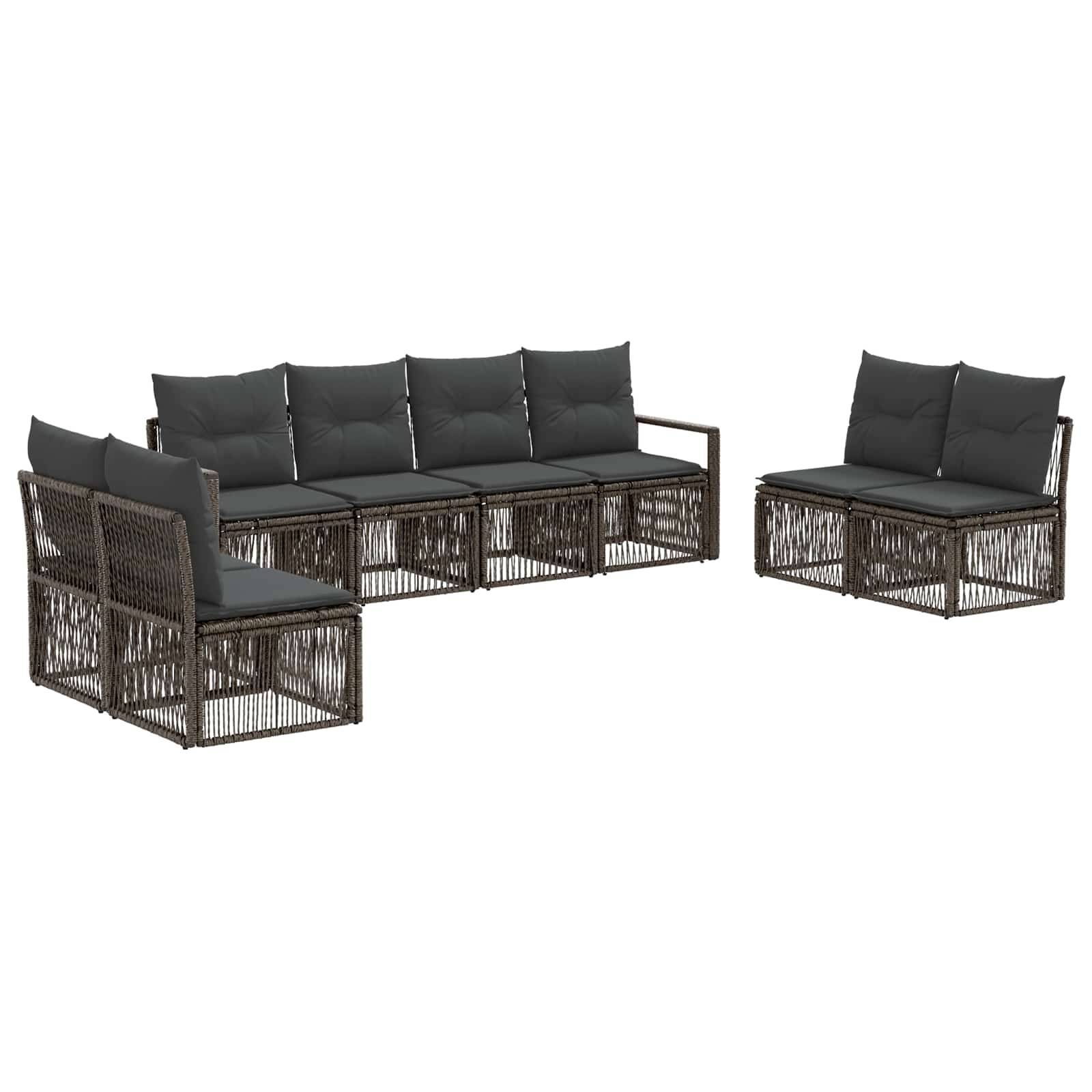 vidaXL Gartensofa-set 8 pcs Grau Poly-Rattan