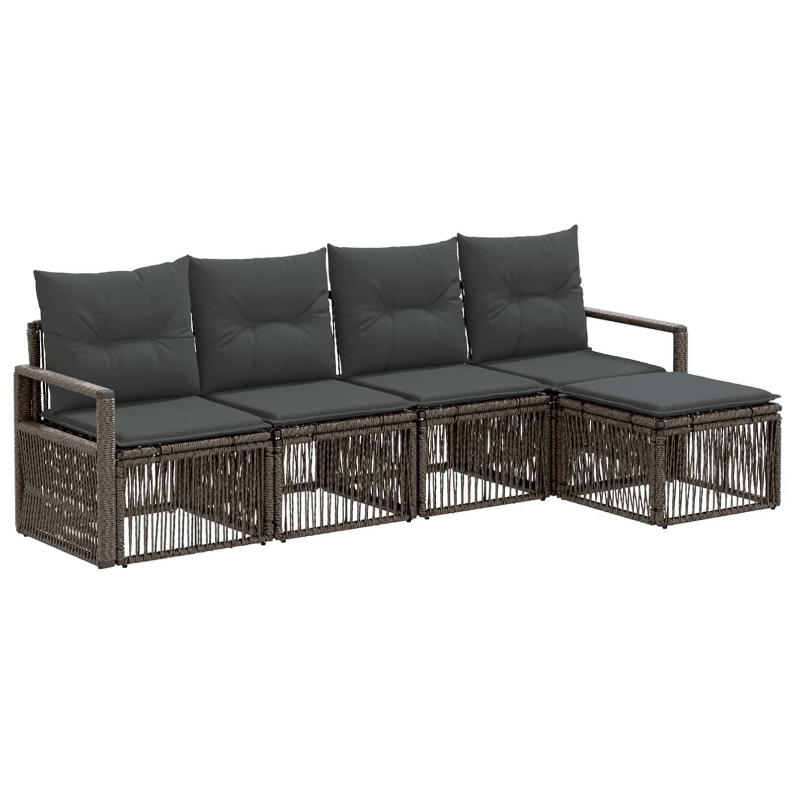 vidaXL Gartensofa-set 4 pcs Grau Poly-Rattan