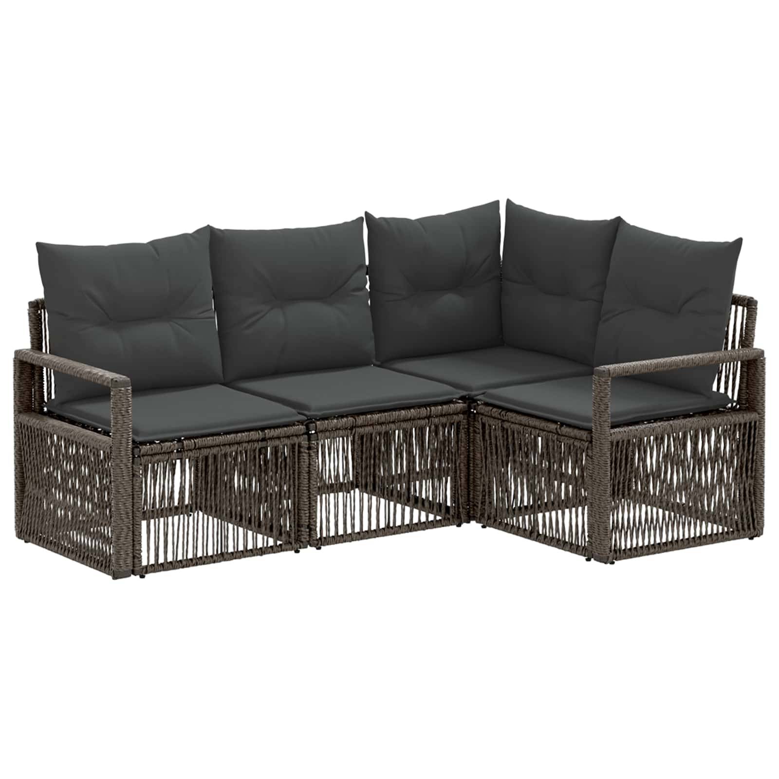 vidaXL Gartensofa-set 4 pcs Grau Poly-Rattan