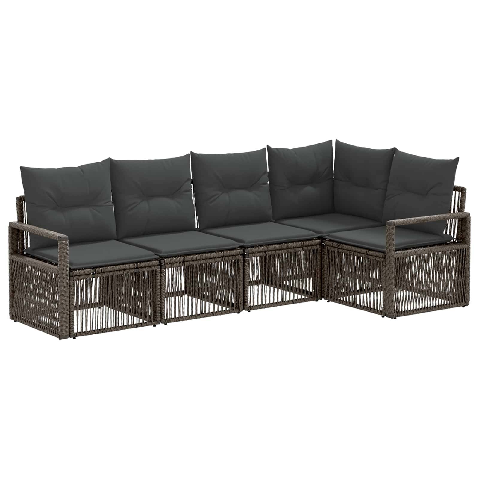 vidaXL Gartensofa-set 5 pcs Grau Poly-Rattan