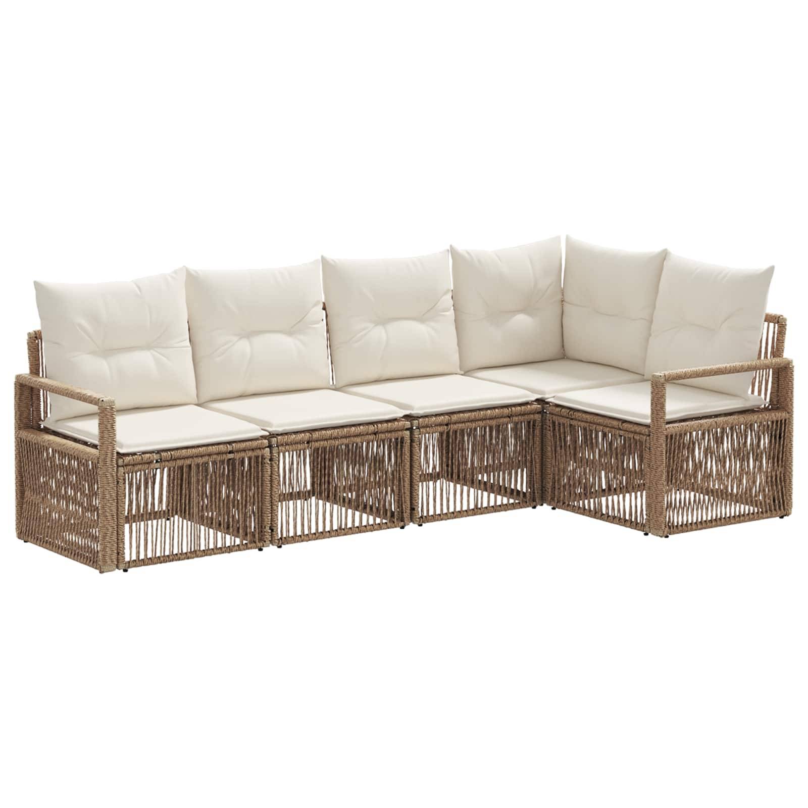 vidaXL Gartensofa-set 5 pcs Beige Poly-Rattan